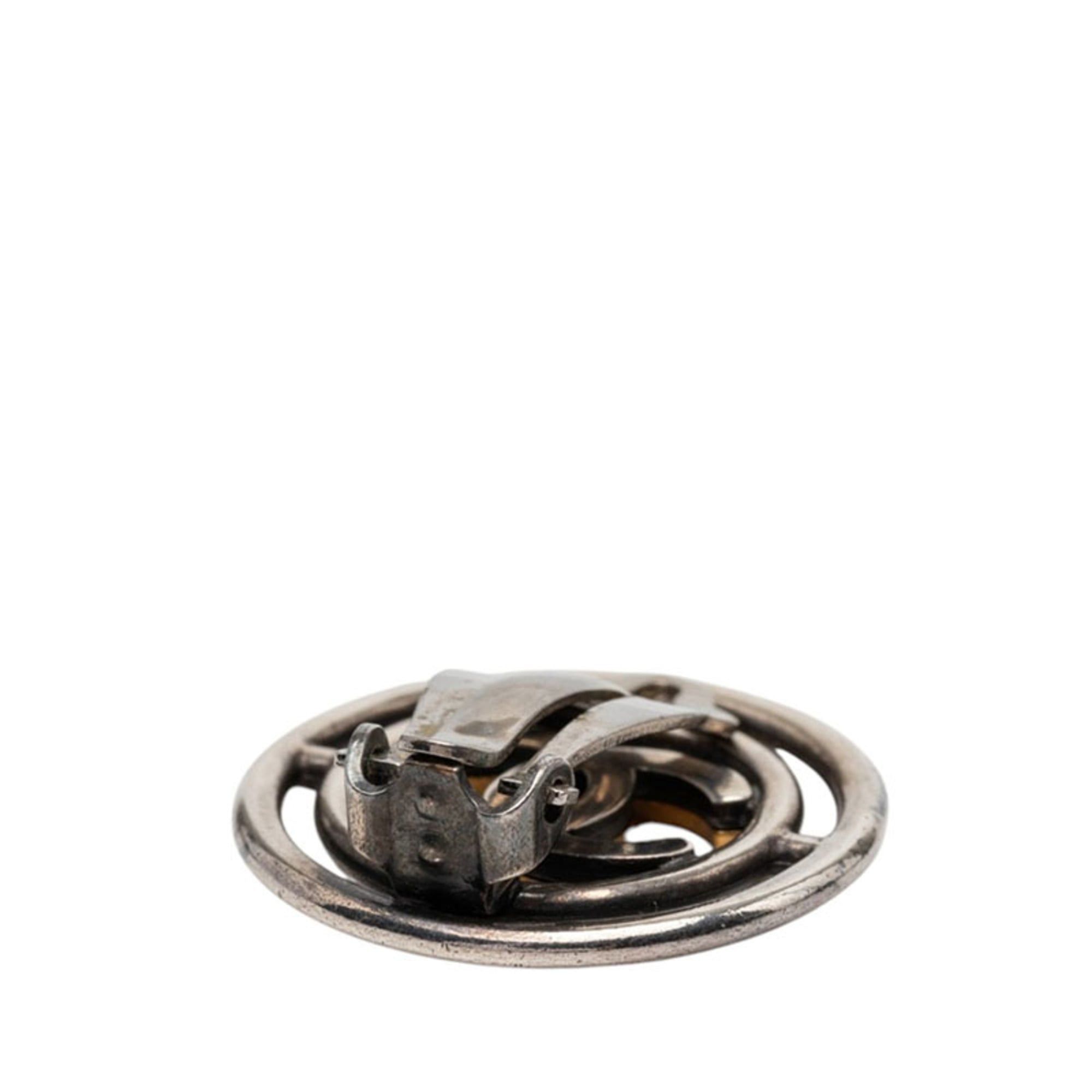 Chanel Chanel Coco Mark Vintage Round Earrings 96P Gold Silver Plated Women's CHANEL Size ONE SIZE - 3 Thumbnail