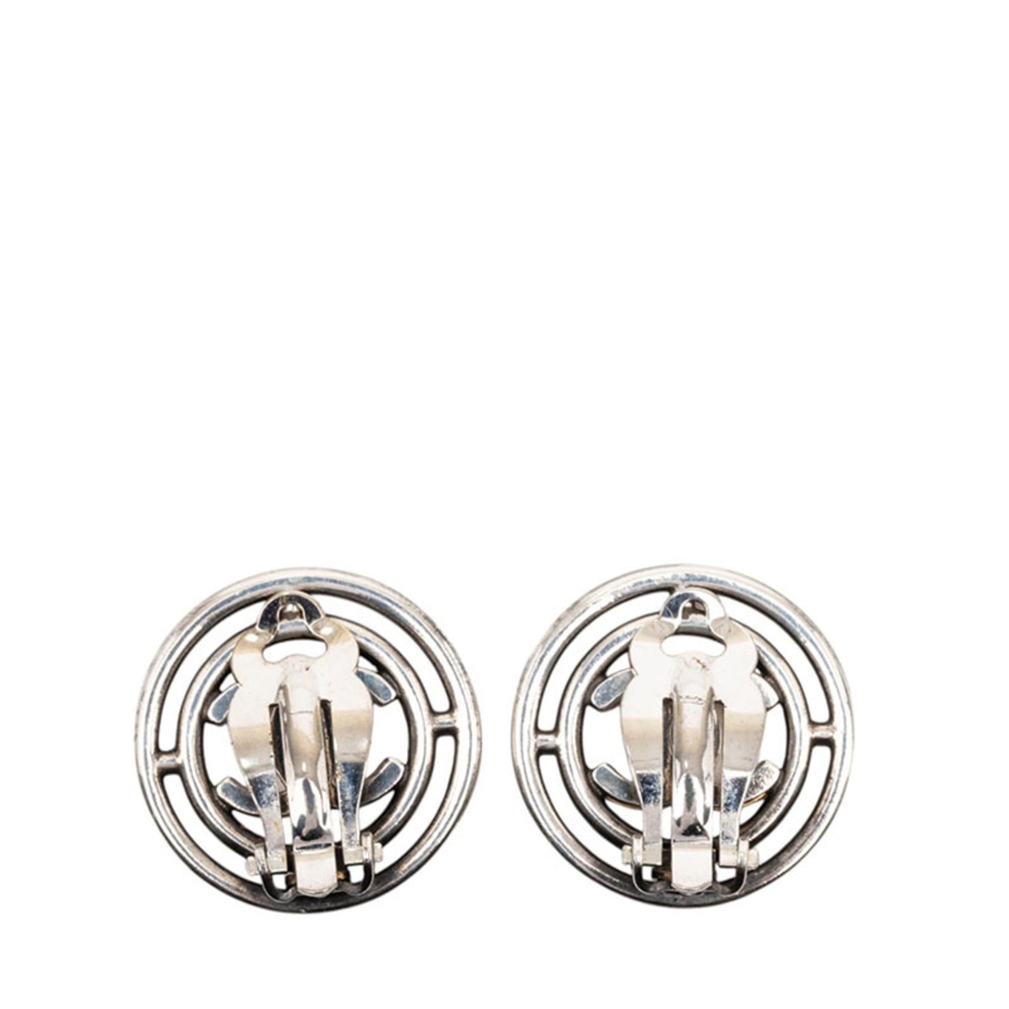 Chanel Chanel Coco Mark Vintage Round Earrings 96P Gold Silver Plated Women's CHANEL Size ONE SIZE - 2 Thumbnail