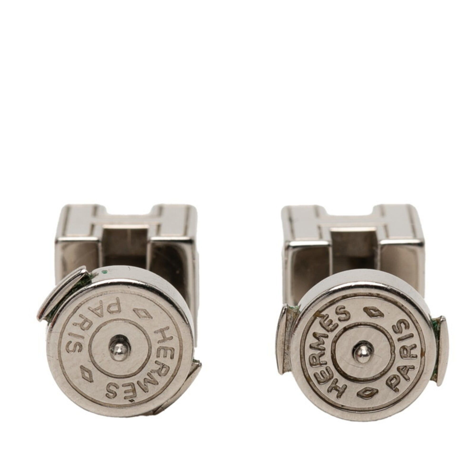 Hermes Hermes Cage d'H H-Cube Logo Stud Earrings, Silver and Pink Metal, Women's HERMES Size ONE SIZE - 2 Thumbnail