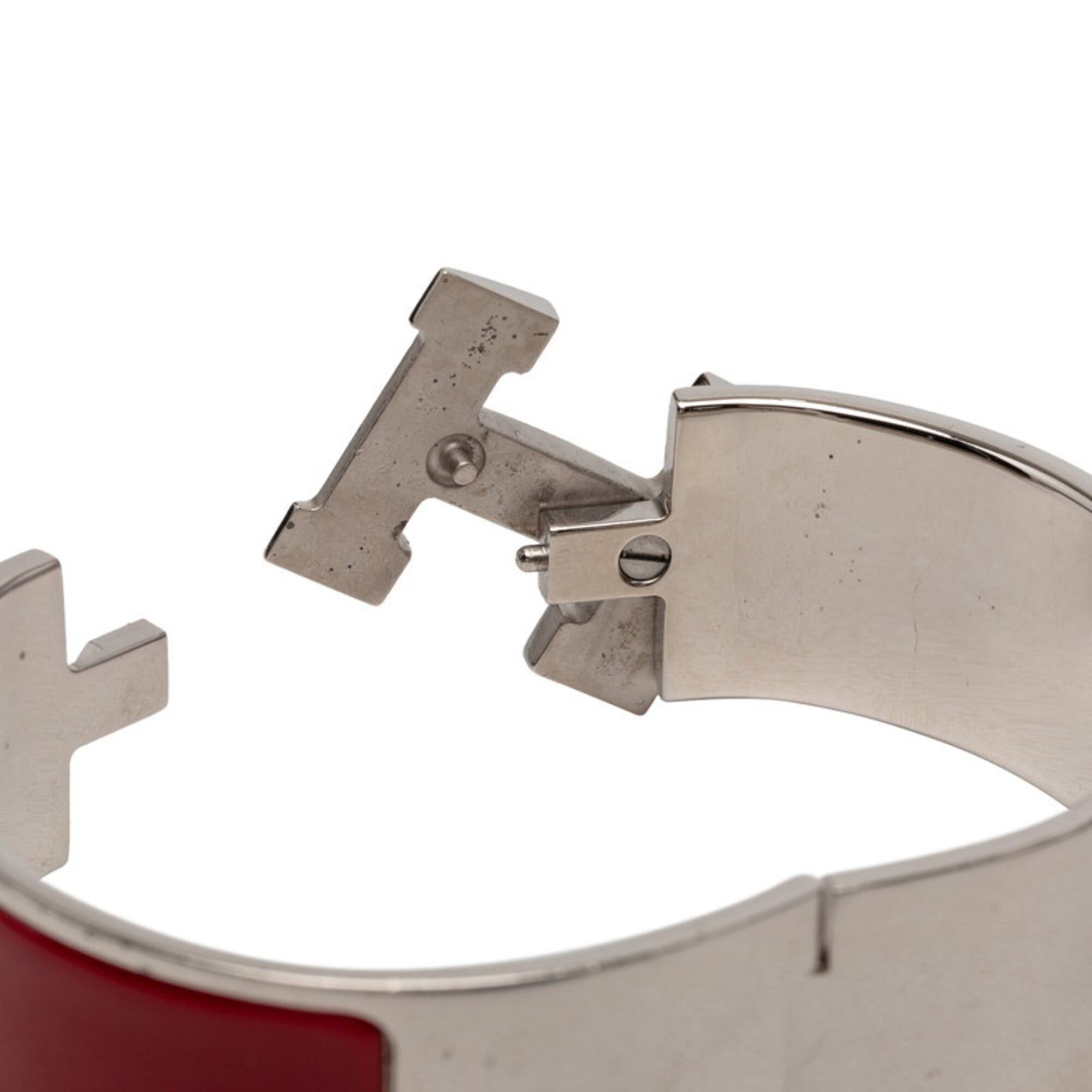 Hermes Hermes Clic Clac H GM Bracelet, Silver and Red Metal Enamel, Women's HERMES Size ONE SIZE - 4 Thumbnail