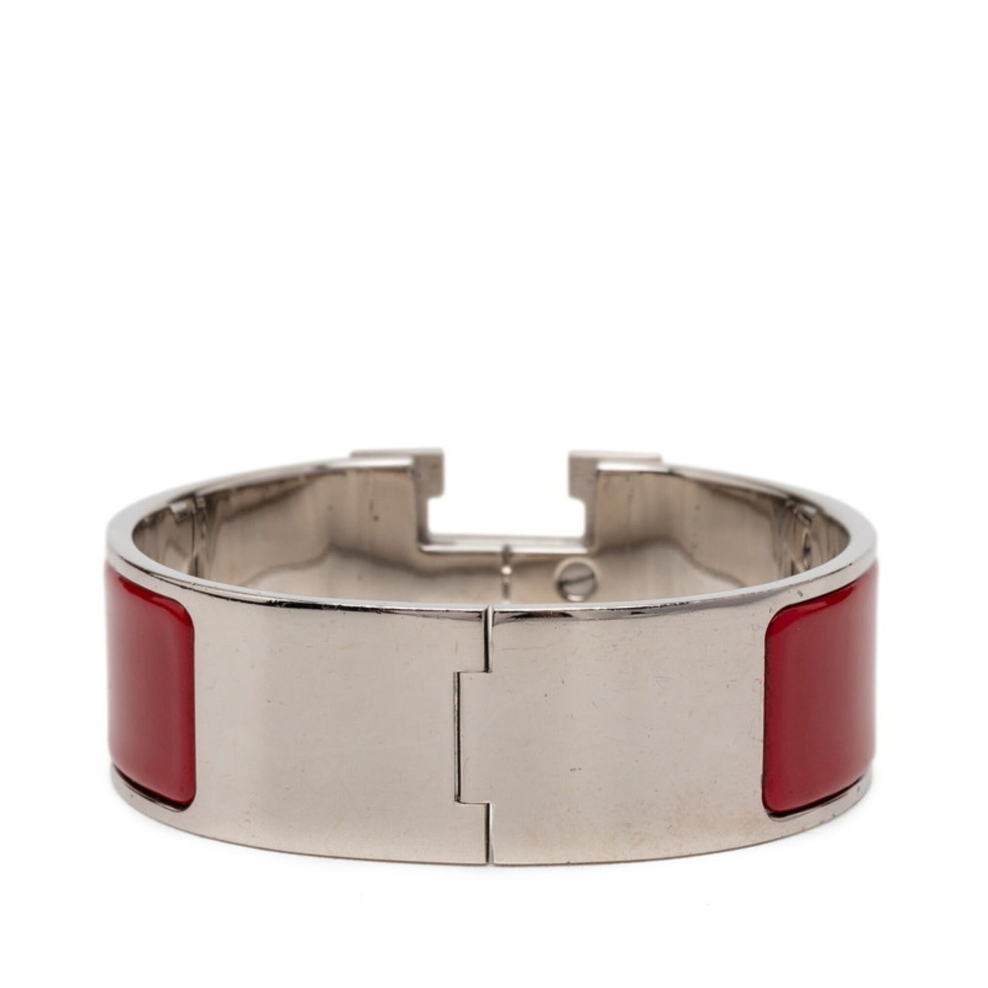 Hermes Hermes Clic Clac H GM Bracelet, Silver and Red Metal Enamel, Women's HERMES Size ONE SIZE - 3 Thumbnail