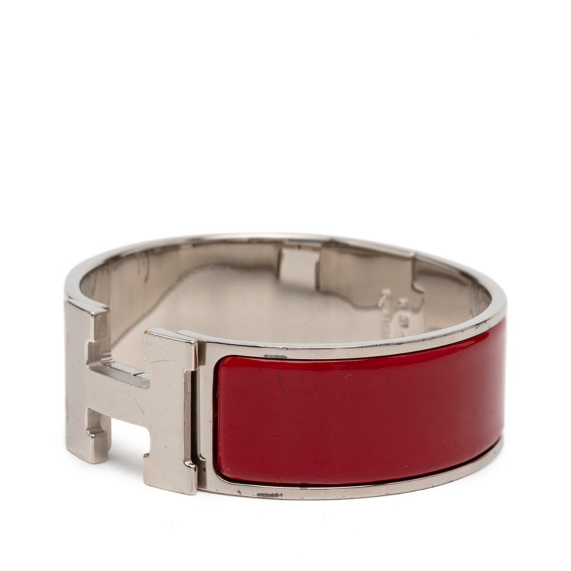 Hermes Hermes Clic Clac H GM Bracelet, Silver and Red Metal Enamel, Women's HERMES Size ONE SIZE - 2 Thumbnail