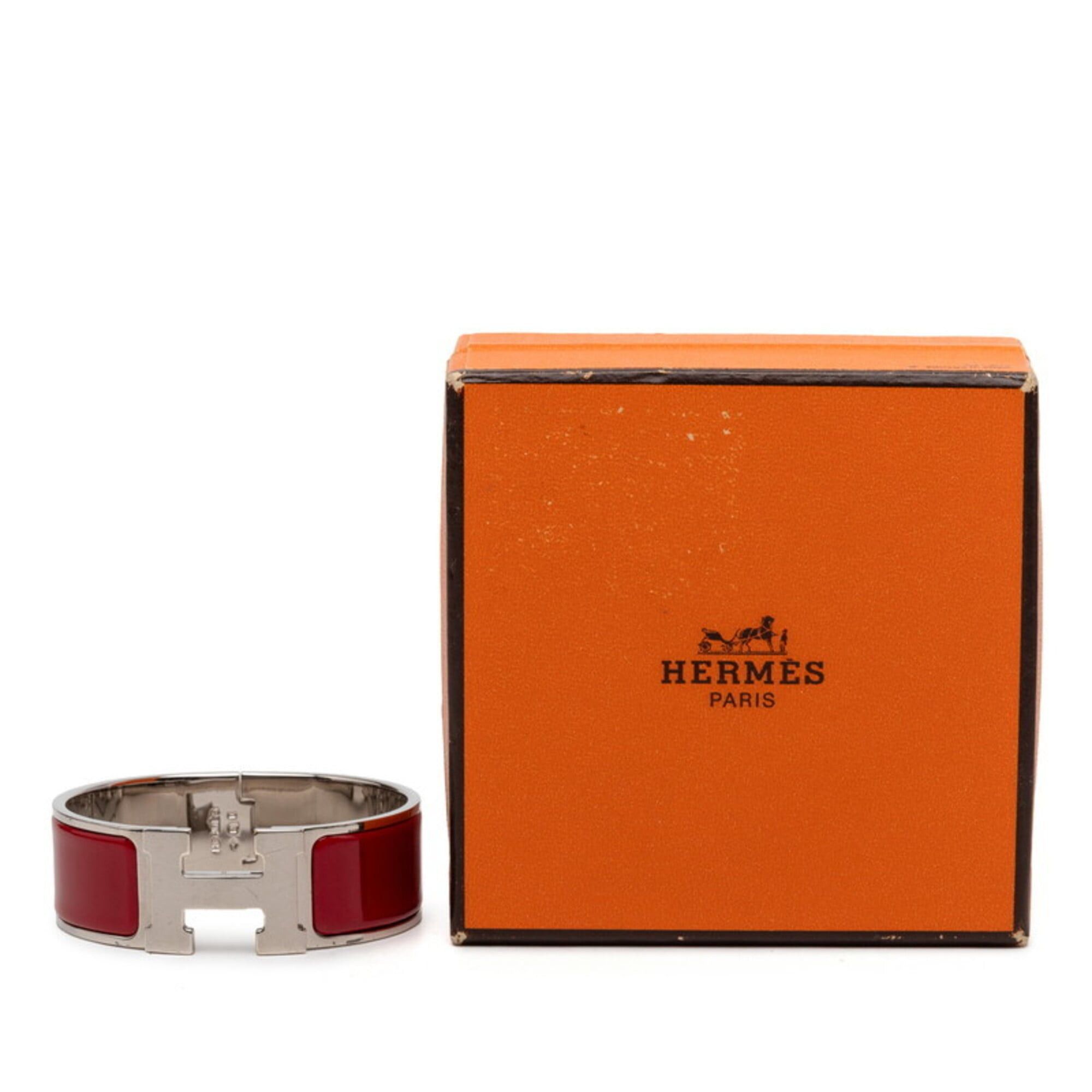 Hermes Hermes Clic Clac H GM Bracelet, Silver and Red Metal Enamel, Women's HERMES Size ONE SIZE - 6 Thumbnail