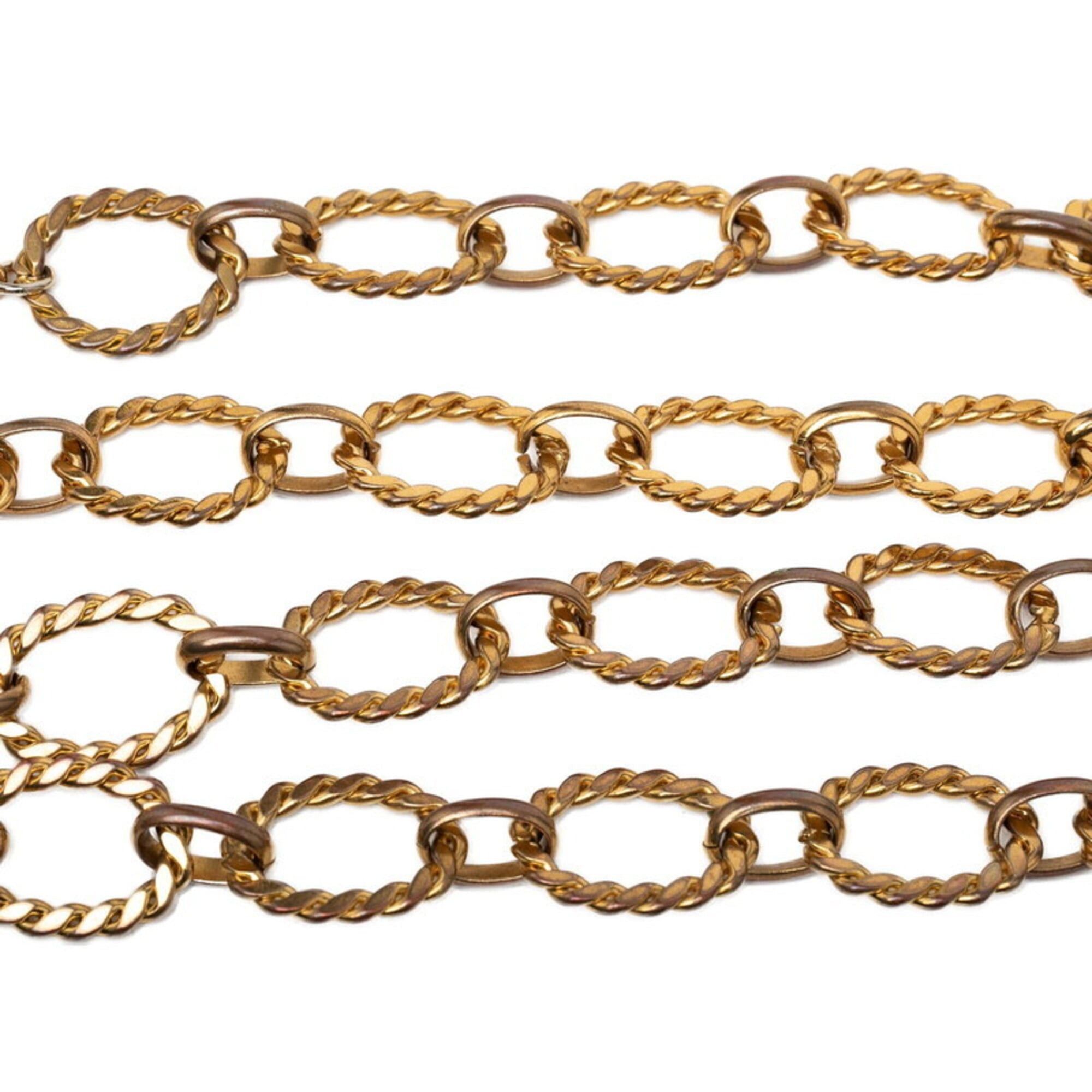 Chanel Chanel Coco Mark Twist Chain Belt, 29 Stamp, Vintage Gold Plated, Women's. Size ONE SIZE - 3 Thumbnail