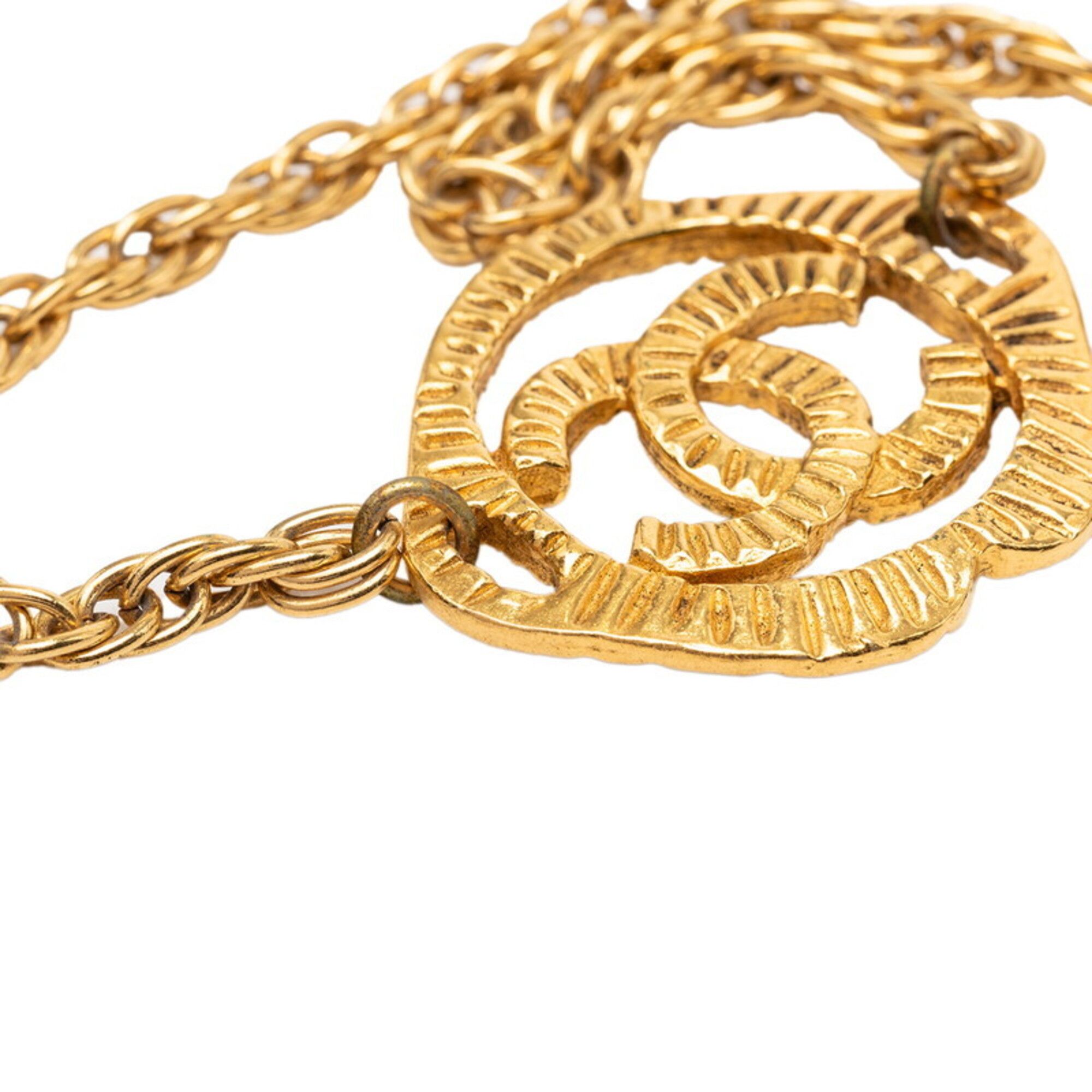 Chanel Chanel Coco Mark Vintage Chain Pendant Necklace, Gold Plated, Women's. Size ONE SIZE - 4 Thumbnail