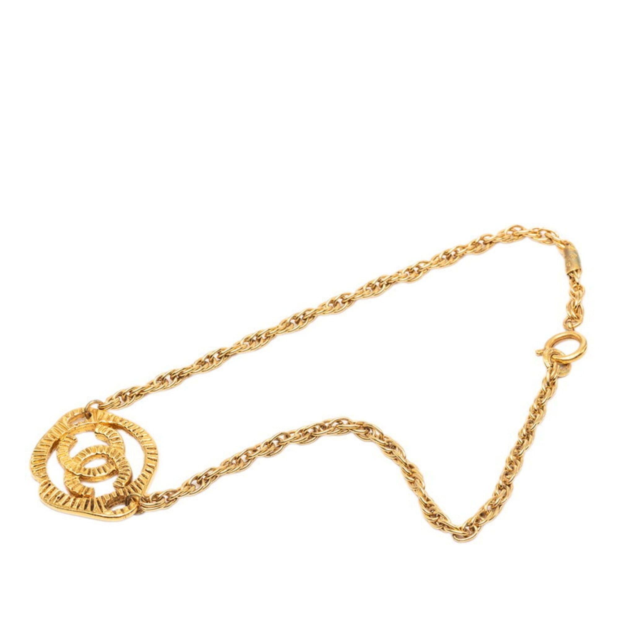 Chanel Chanel Coco Mark Vintage Chain Pendant Necklace, Gold Plated, Women's. Size ONE SIZE - 3 Thumbnail