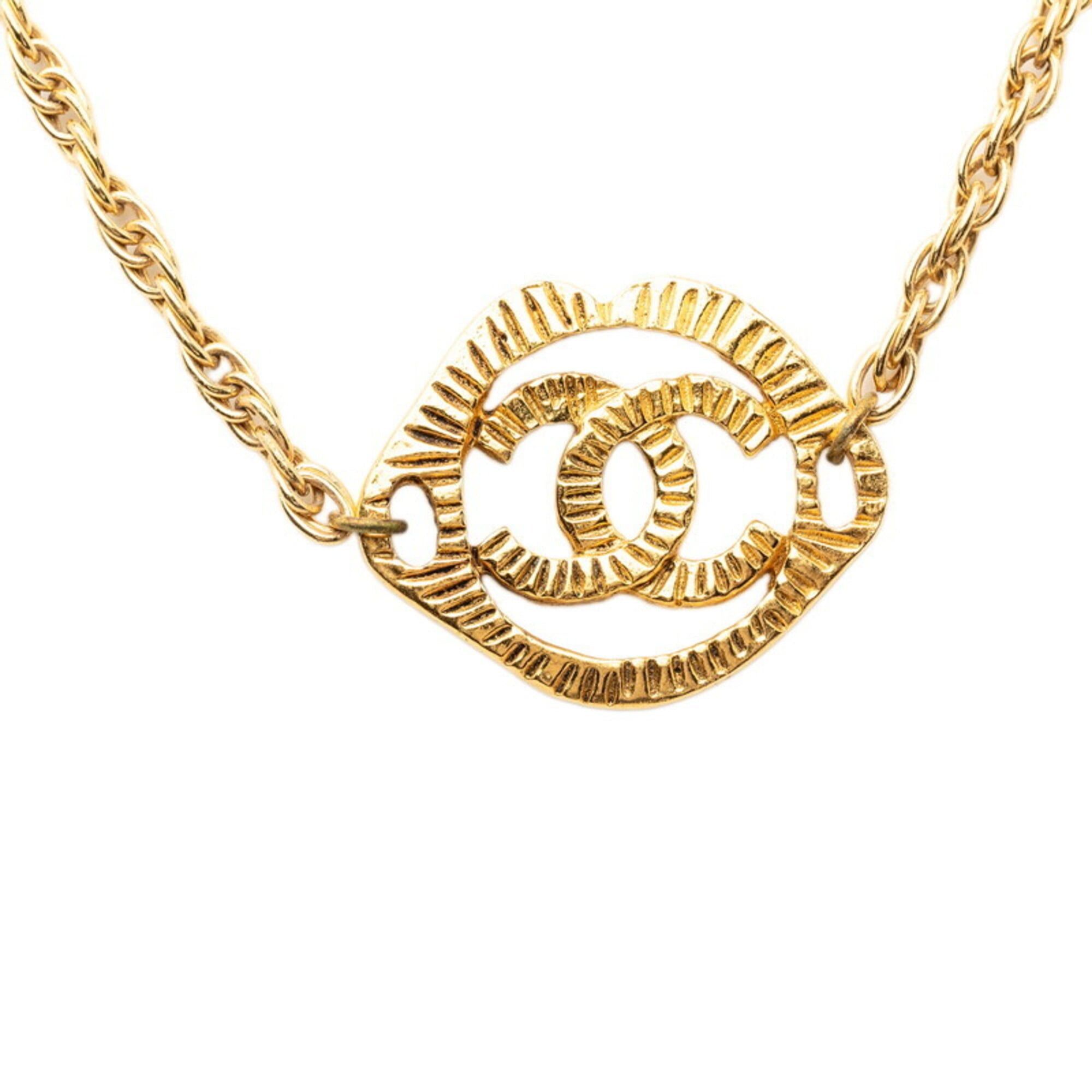 Chanel Chanel Coco Mark Vintage Chain Pendant Necklace, Gold Plated, Women's. Size ONE SIZE - 2 Thumbnail