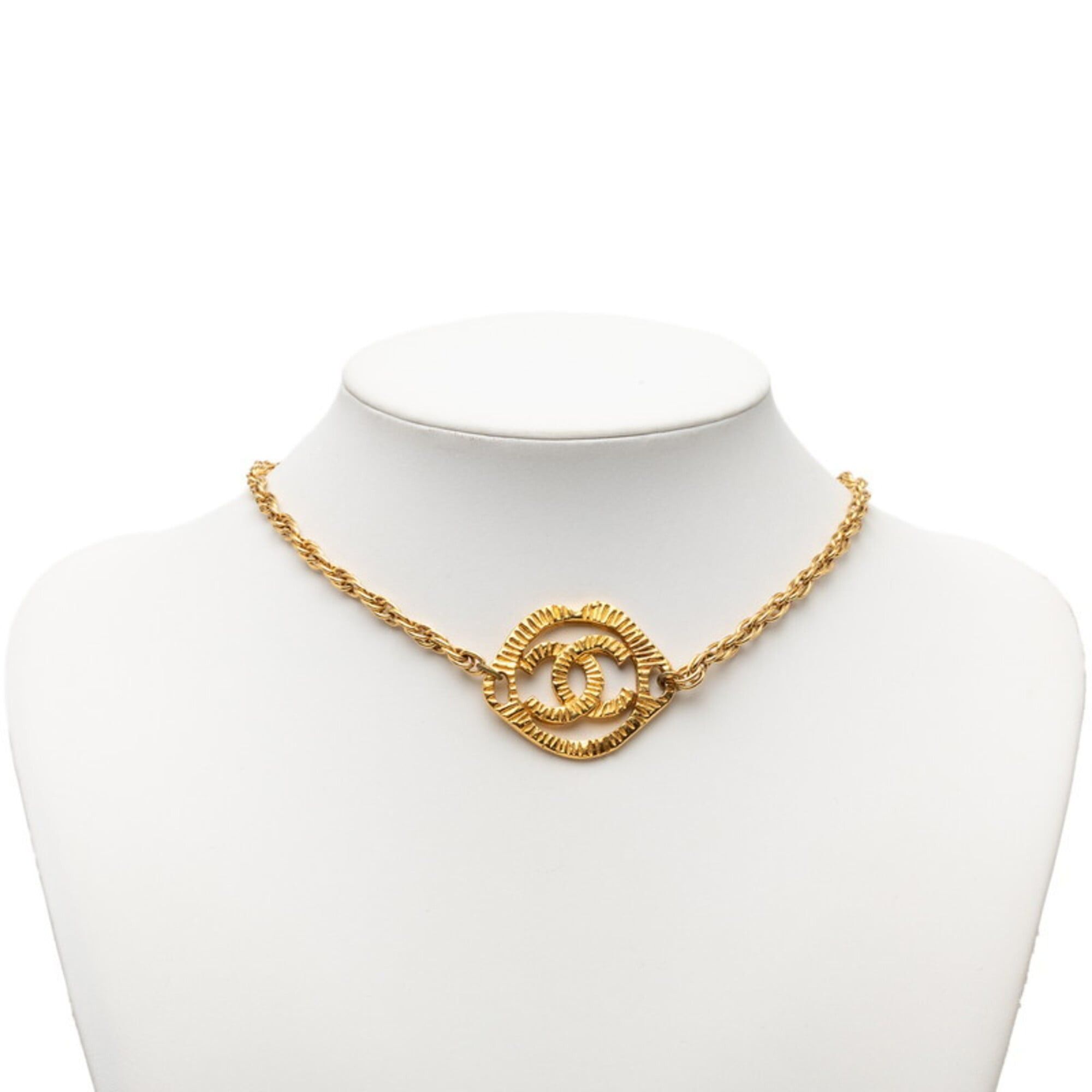Chanel Chanel Coco Mark Vintage Chain Pendant Necklace, Gold Plated, Women's. Size ONE SIZE - 8 Thumbnail