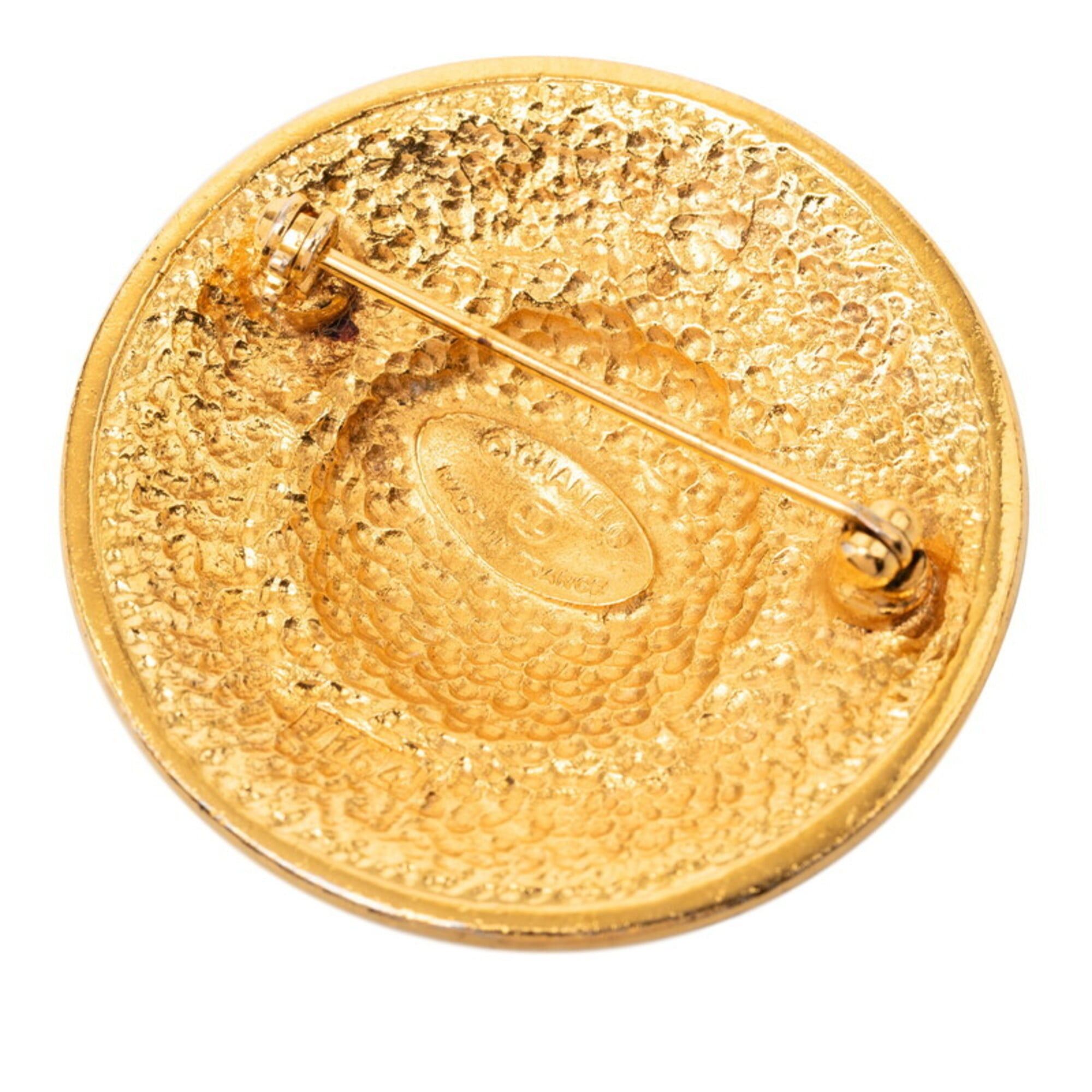 Chanel Chanel Logo Vintage Round Brooch Gold Plated Women's CHANEL Size ONE SIZE - 3 Thumbnail