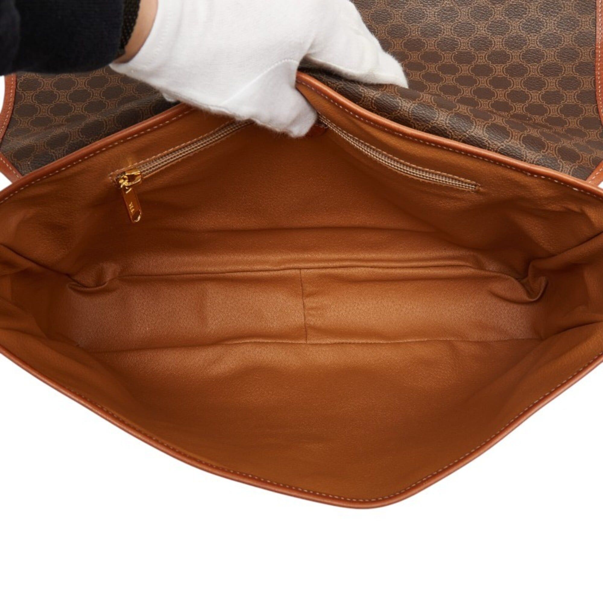 Celine Celine Macadam Handbag Shoulder Business Bag 2WAY Brown Leather Women's CELINE Size ONE SIZE - 8 Thumbnail