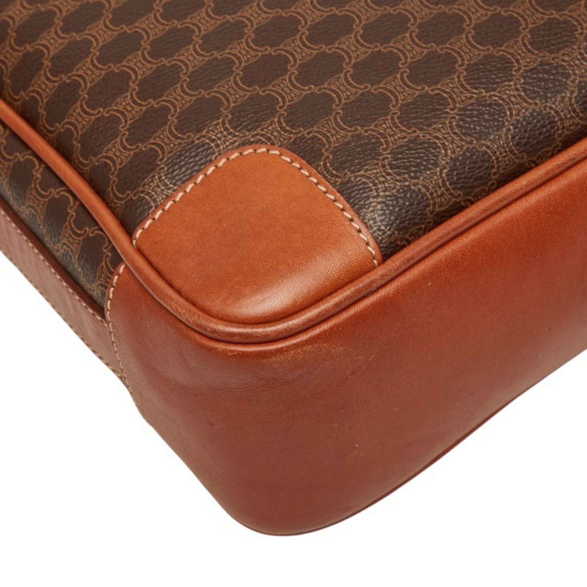 Celine Celine Macadam Handbag Shoulder Business Bag 2WAY Brown Leather Women's CELINE Size ONE SIZE - 7 Thumbnail