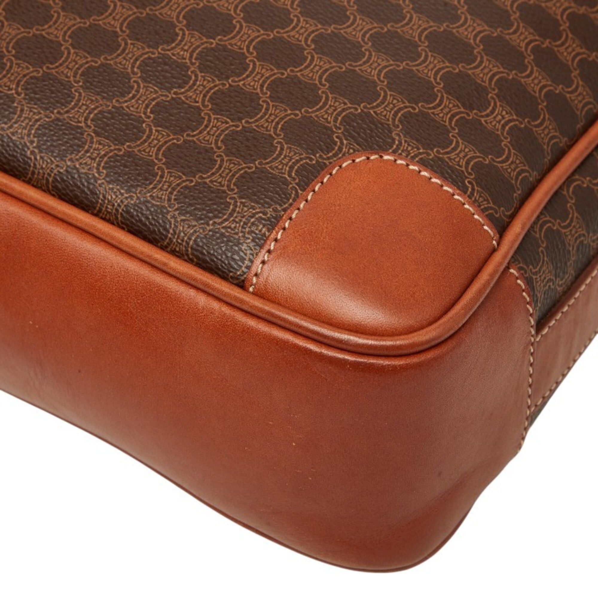 Celine Celine Macadam Handbag Shoulder Business Bag 2WAY Brown Leather Women's CELINE Size ONE SIZE - 4 Thumbnail