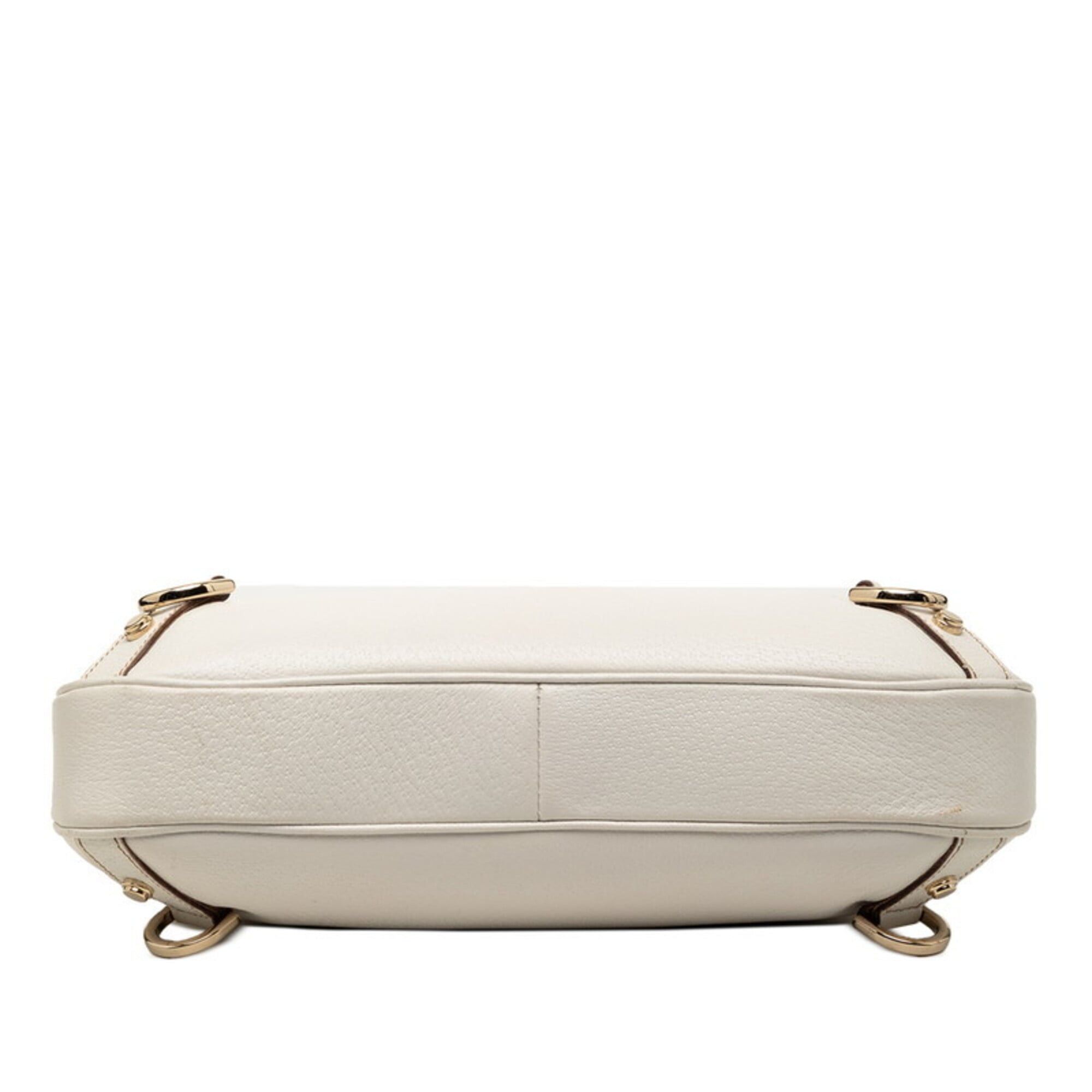 Gucci Gucci Abbey One-Shoulder Bag 130738 White Leather Women's GUCCI Size ONE SIZE - 3 Thumbnail