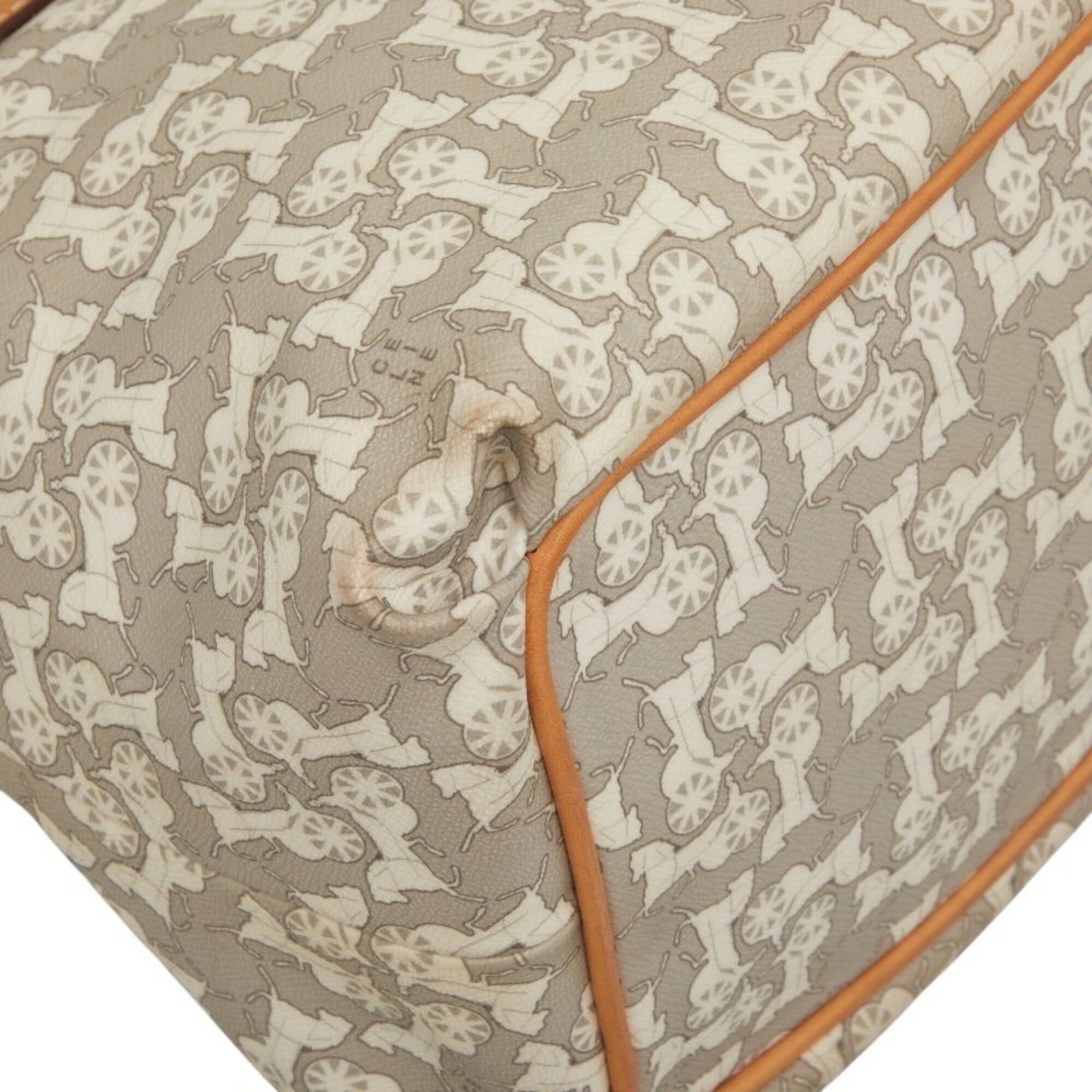 Celine Celine carriage pattern handbag, gray and white leather, women's. Size ONE SIZE - 4 Thumbnail