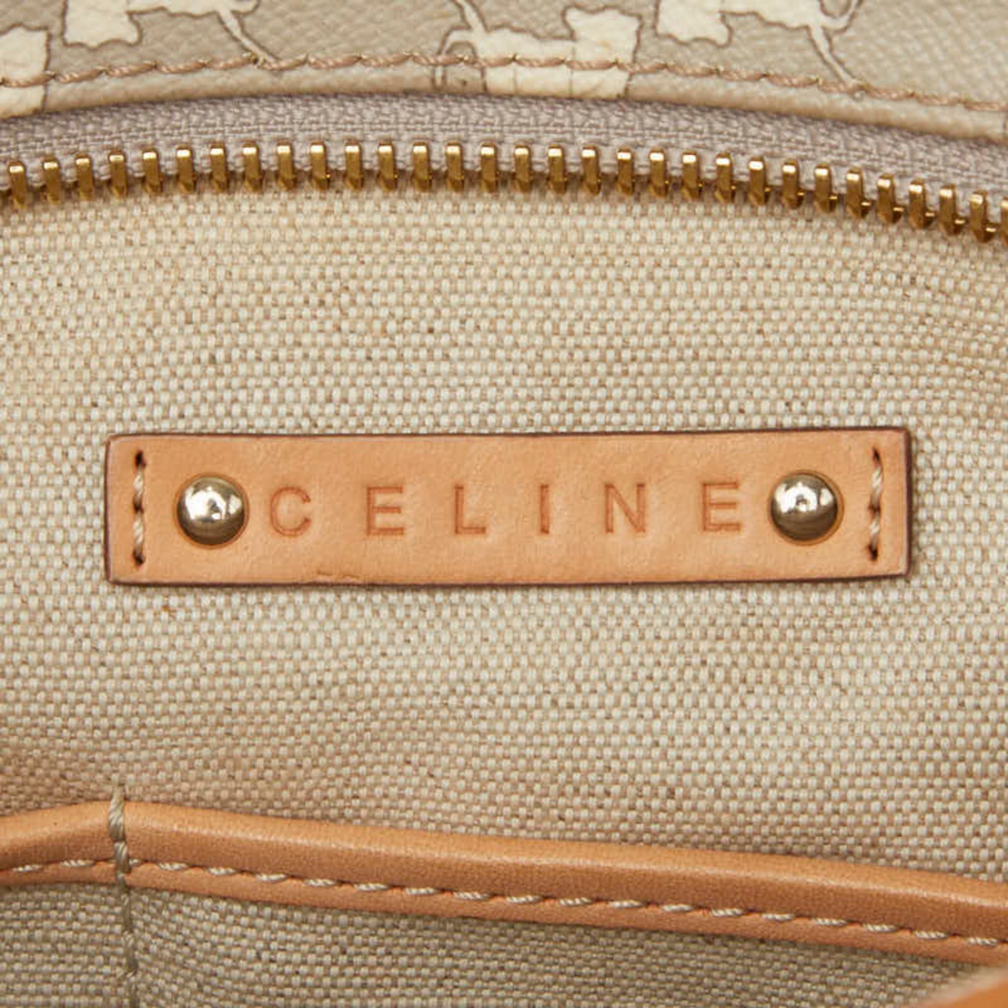 Celine Celine carriage pattern handbag, gray and white leather, women's. Size ONE SIZE - 11 Thumbnail