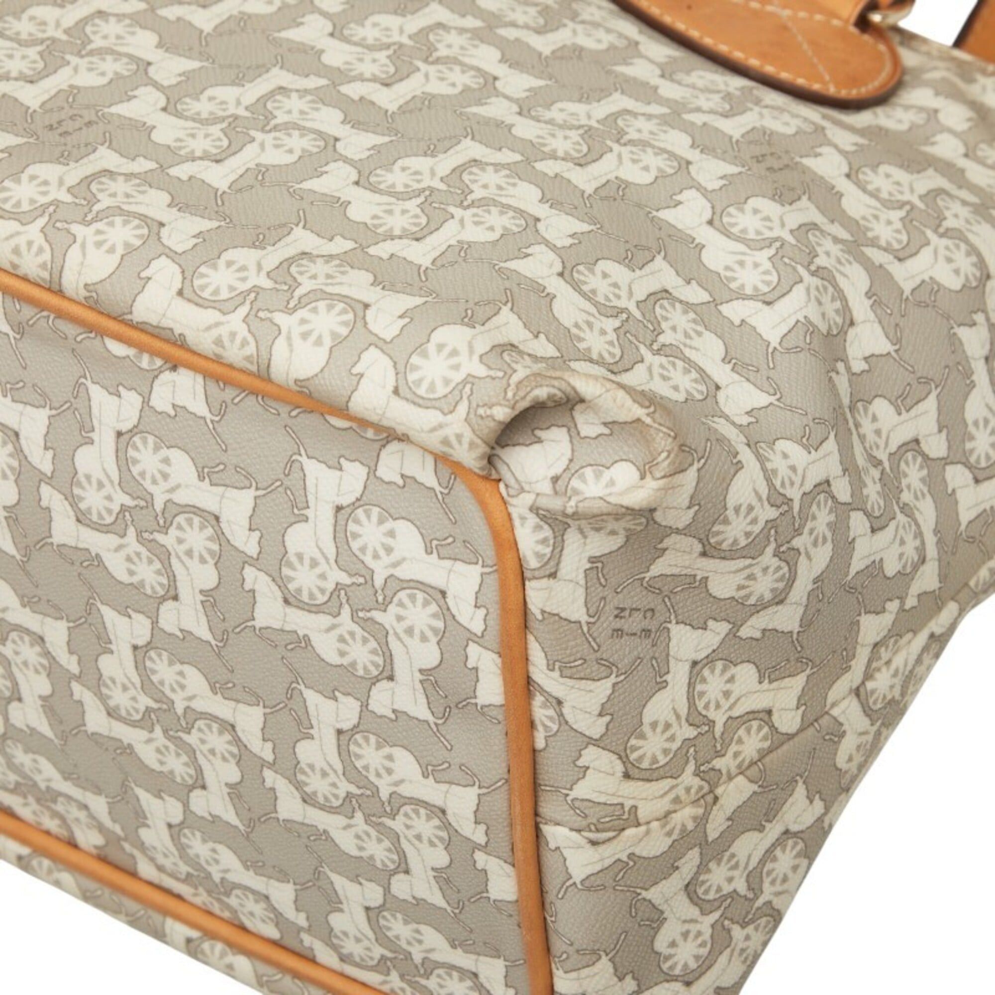 Celine Celine carriage pattern handbag, gray and white leather, women's. Size ONE SIZE - 7 Thumbnail