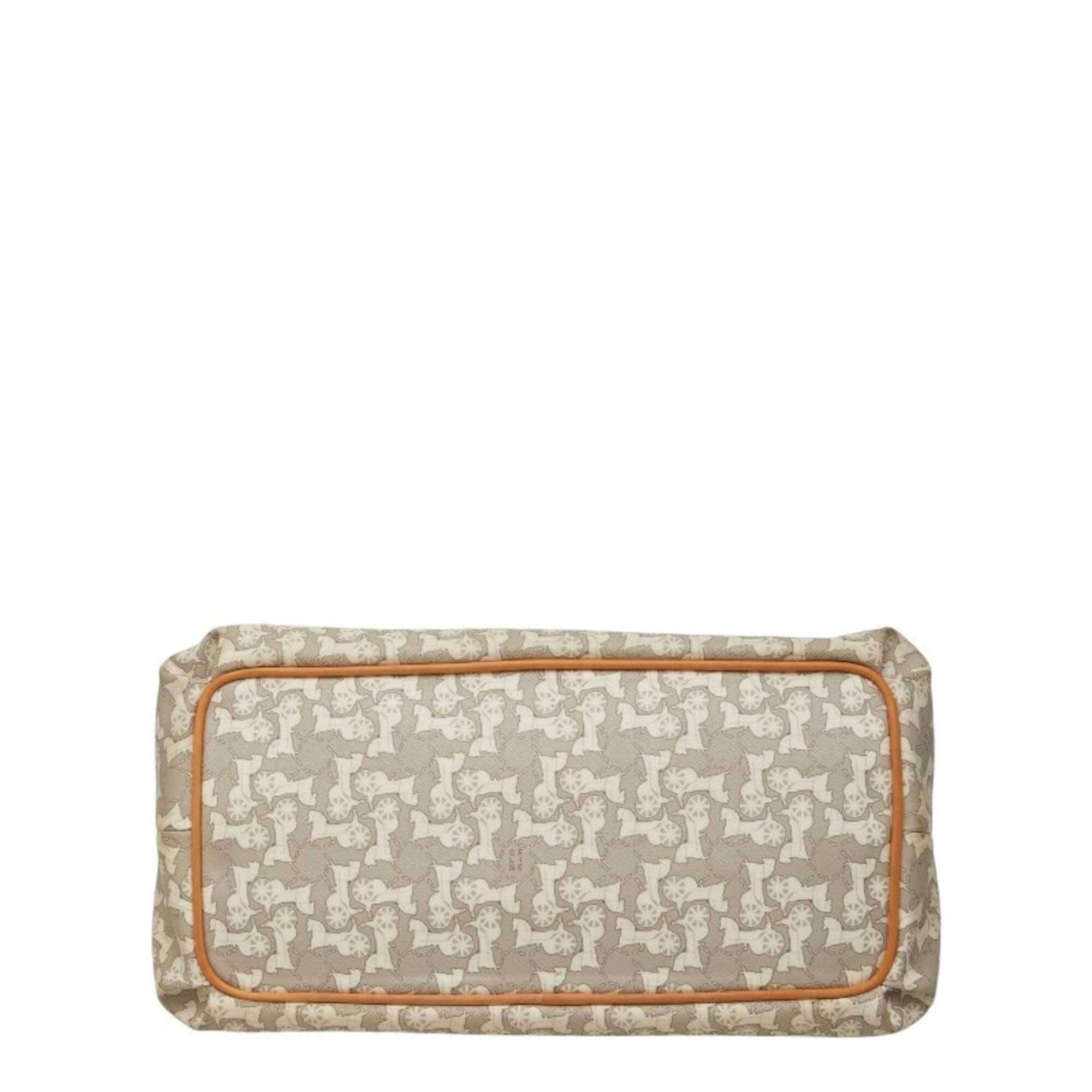 Celine Celine carriage pattern handbag, gray and white leather, women's. Size ONE SIZE - 3 Thumbnail