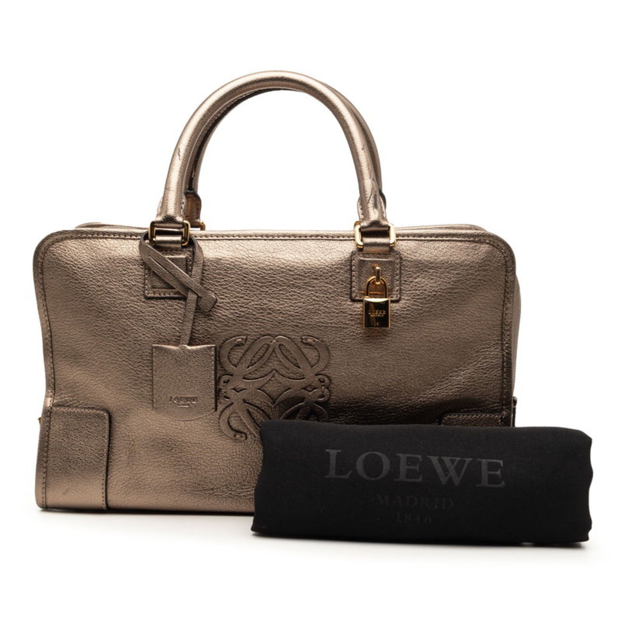 Loewe Loewe Anagram Amazona 36 Handbag, Gold Tone Leather, Women's LOEWE Size ONE SIZE - 7 Thumbnail