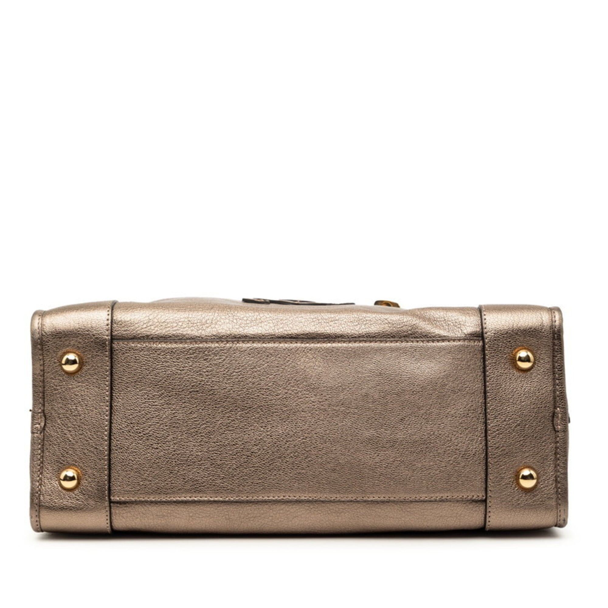 Loewe Loewe Anagram Amazona 36 Handbag, Gold Tone Leather, Women's LOEWE Size ONE SIZE - 3 Thumbnail