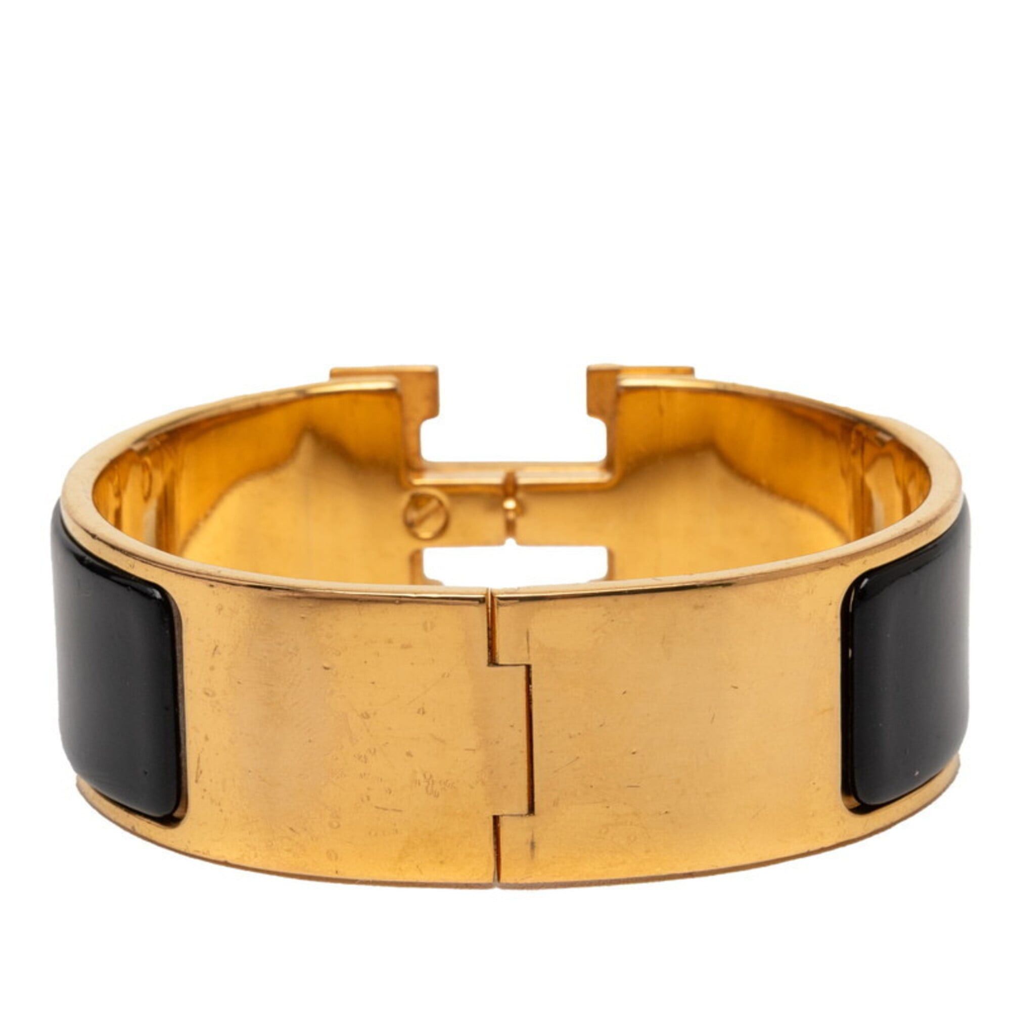 Hermes Hermes Clic Clac H GM Bracelet, Gold, Black Plated, Enamel, Women's HERMES Size ONE SIZE - 3 Thumbnail