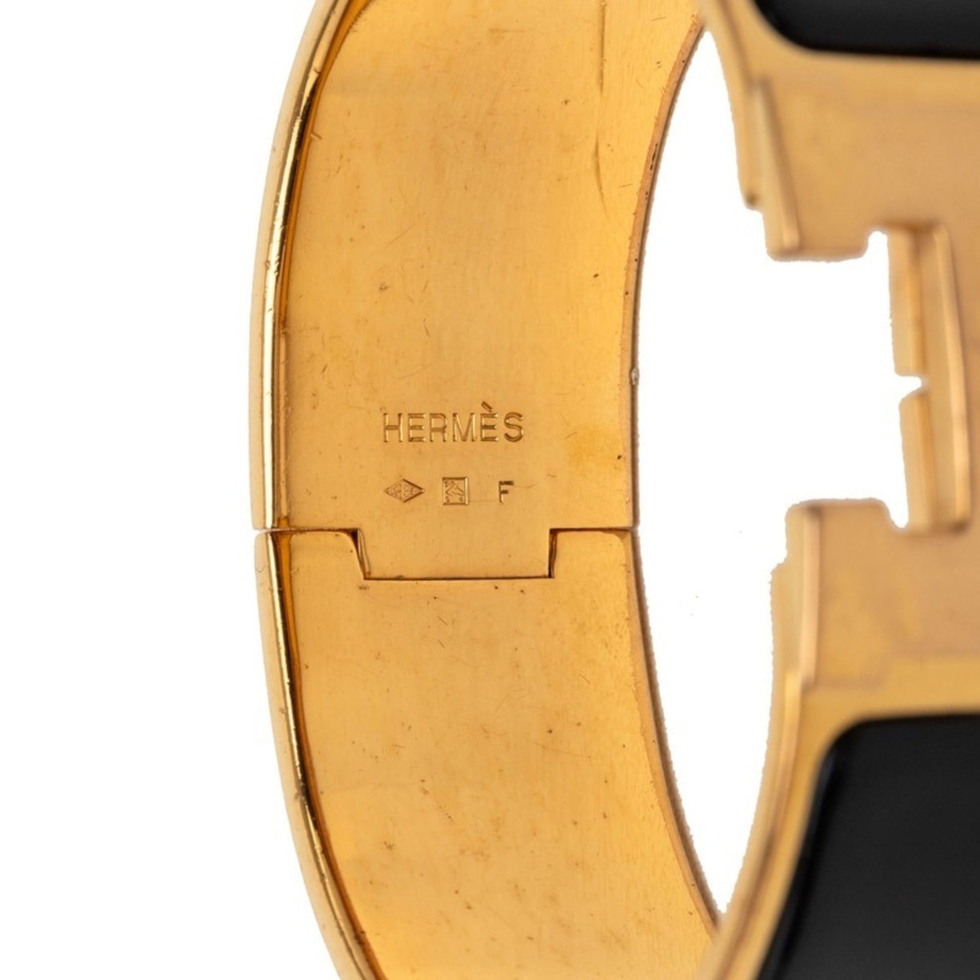 Hermes Hermes Clic Clac H GM Bracelet, Gold, Black Plated, Enamel, Women's HERMES Size ONE SIZE - 5 Thumbnail