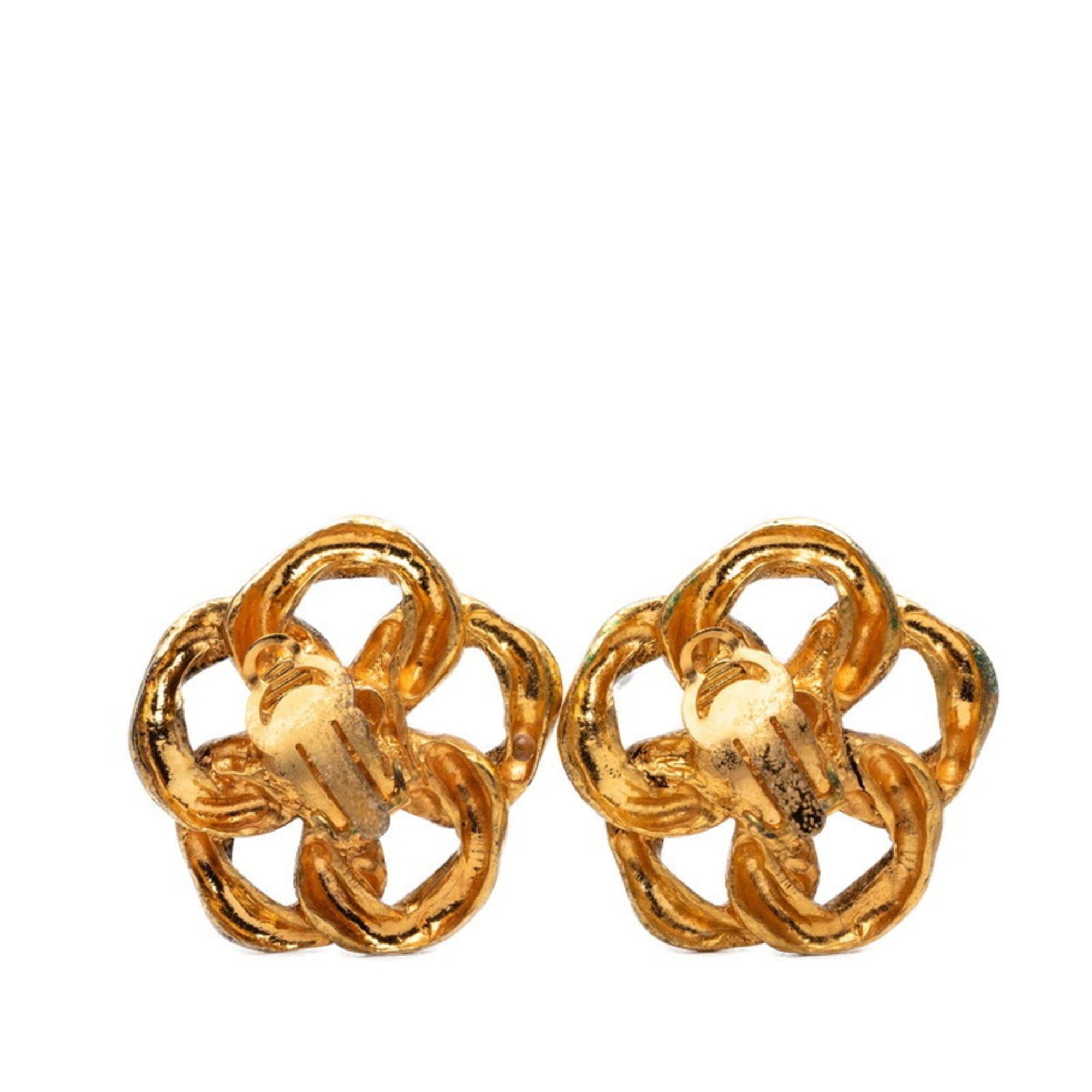 Chanel Chanel Coco Mark Vintage Flower Earrings, Size 23, Gold Plated, Women's CHANEL Size ONE SIZE - 2 Thumbnail