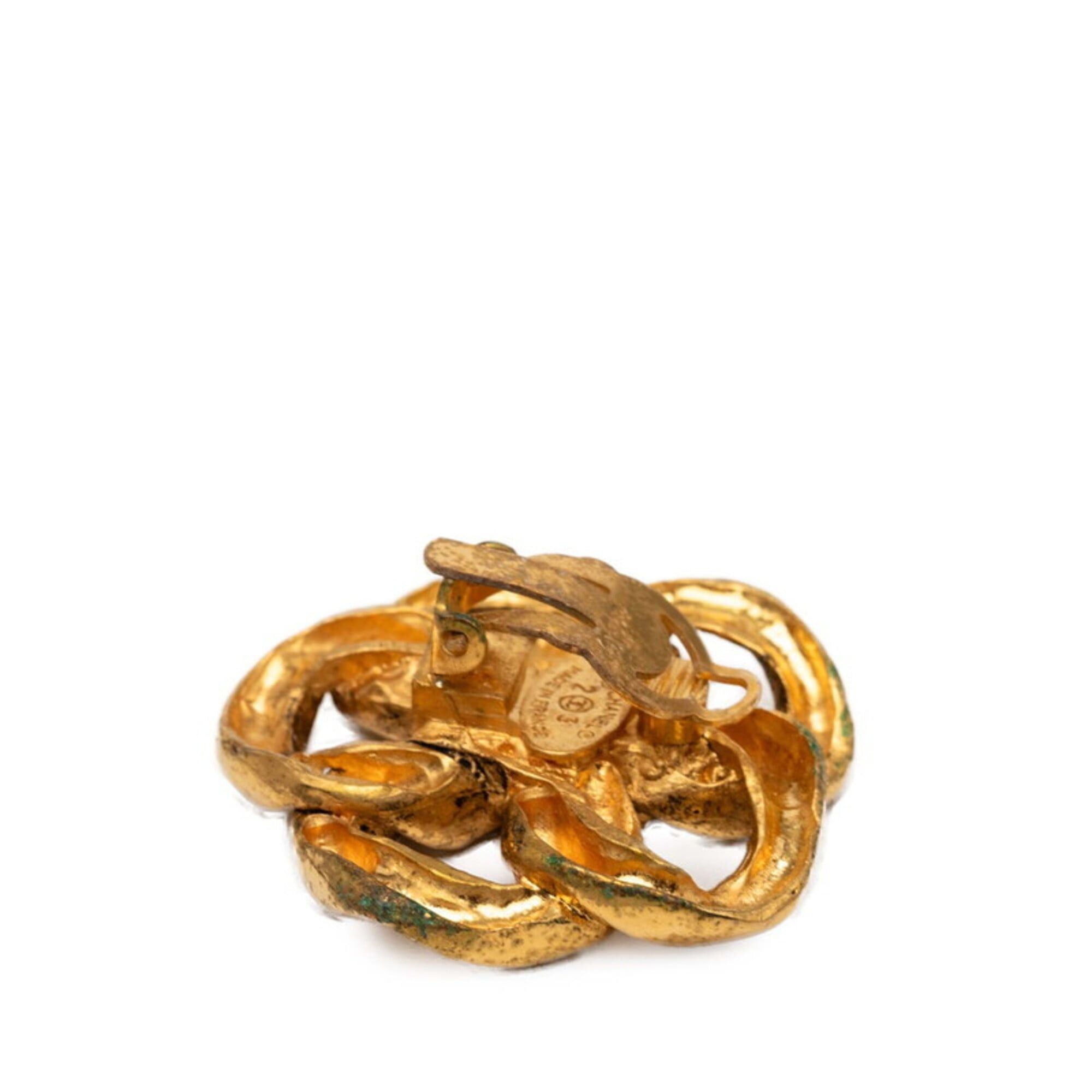 Chanel Chanel Coco Mark Vintage Flower Earrings, Size 23, Gold Plated, Women's CHANEL Size ONE SIZE - 3 Thumbnail