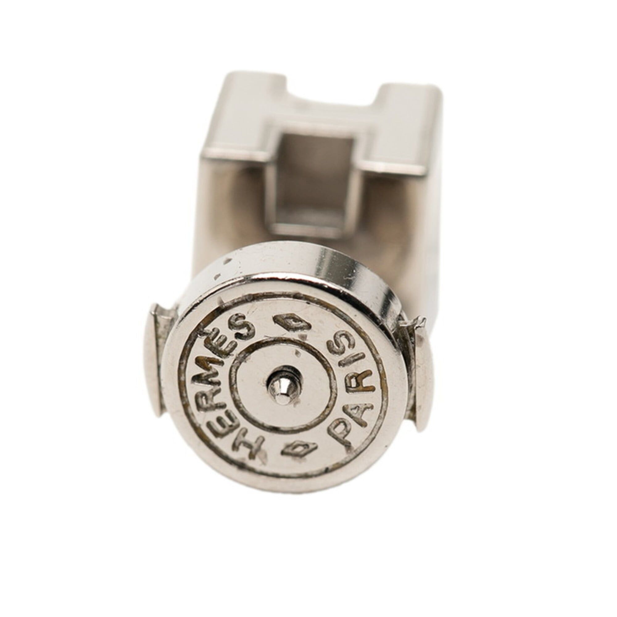 Hermes Hermes Cage d'H H-Cube Logo Stud Earrings, Silver, Blue-Green Metal, Women's HERMES Size ONE SIZE - 3 Thumbnail