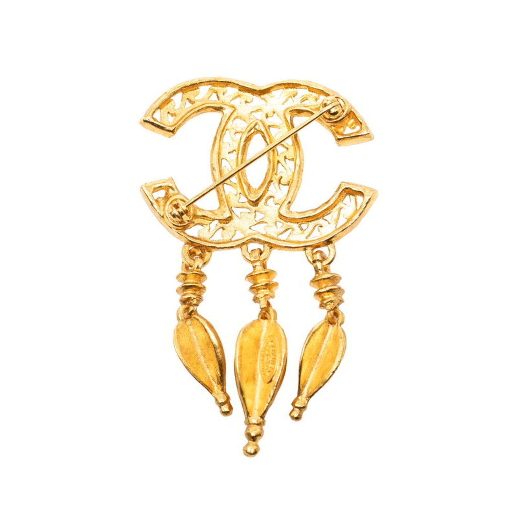 Chanel Chanel Coco Mark Fringe Logo Brooch, 95A Stamp, Vintage Gold Plated, Women's CHANEL Size ONE SIZE - 2 Thumbnail
