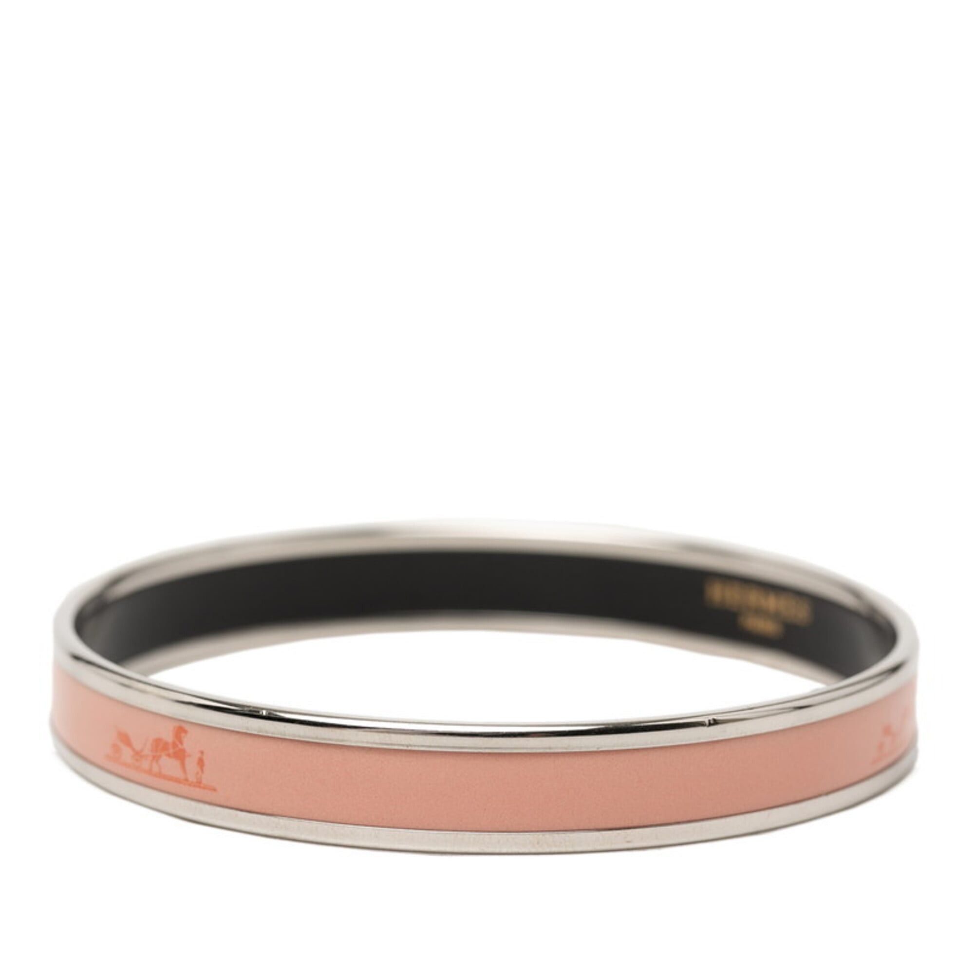 Hermes Hermes Email PM Cloisonné Enamel Caleche Bangle Pink Metal Women's HERMES Size ONE SIZE - 2 Thumbnail