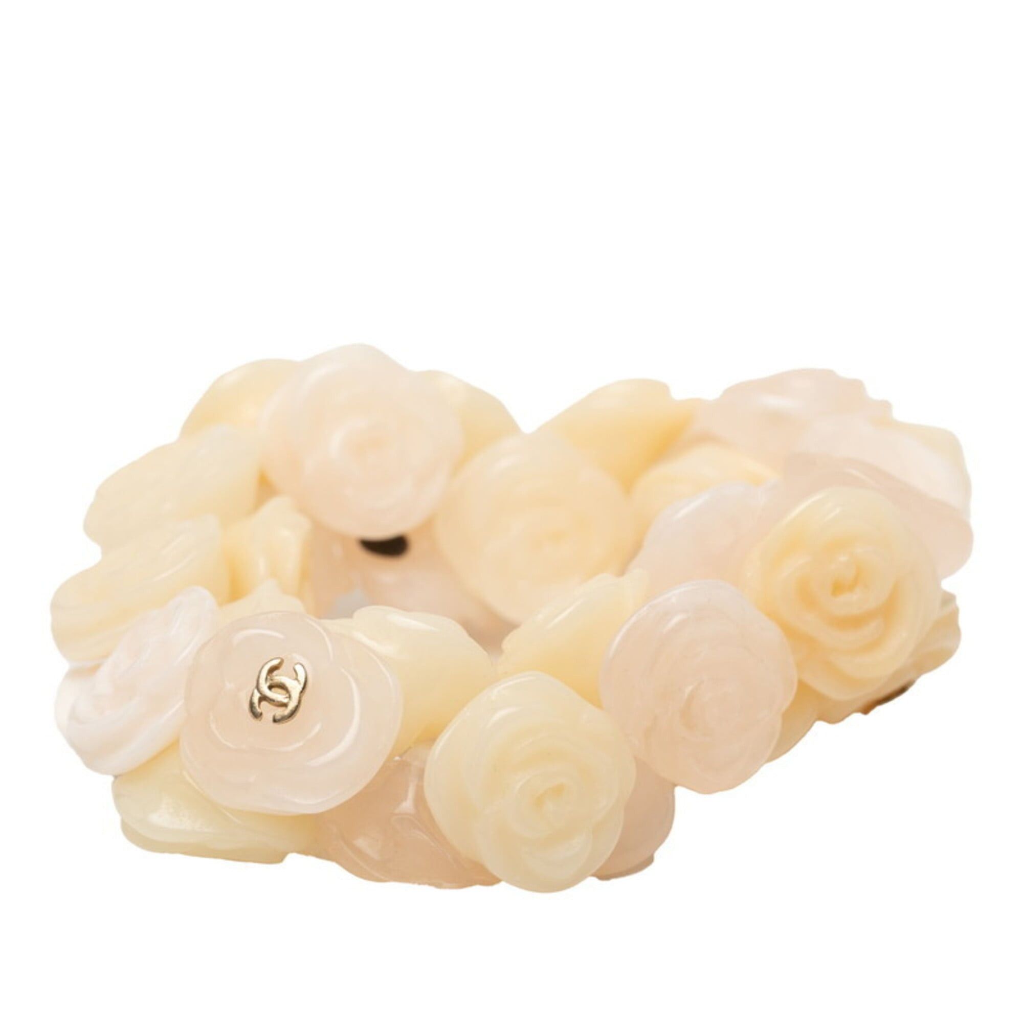 Chanel Chanel Coco Mark Camellia Bracelet, 02P Engraving, Ivory Pink Plastic, Women's CHANEL Size ONE SIZE - 3 Thumbnail