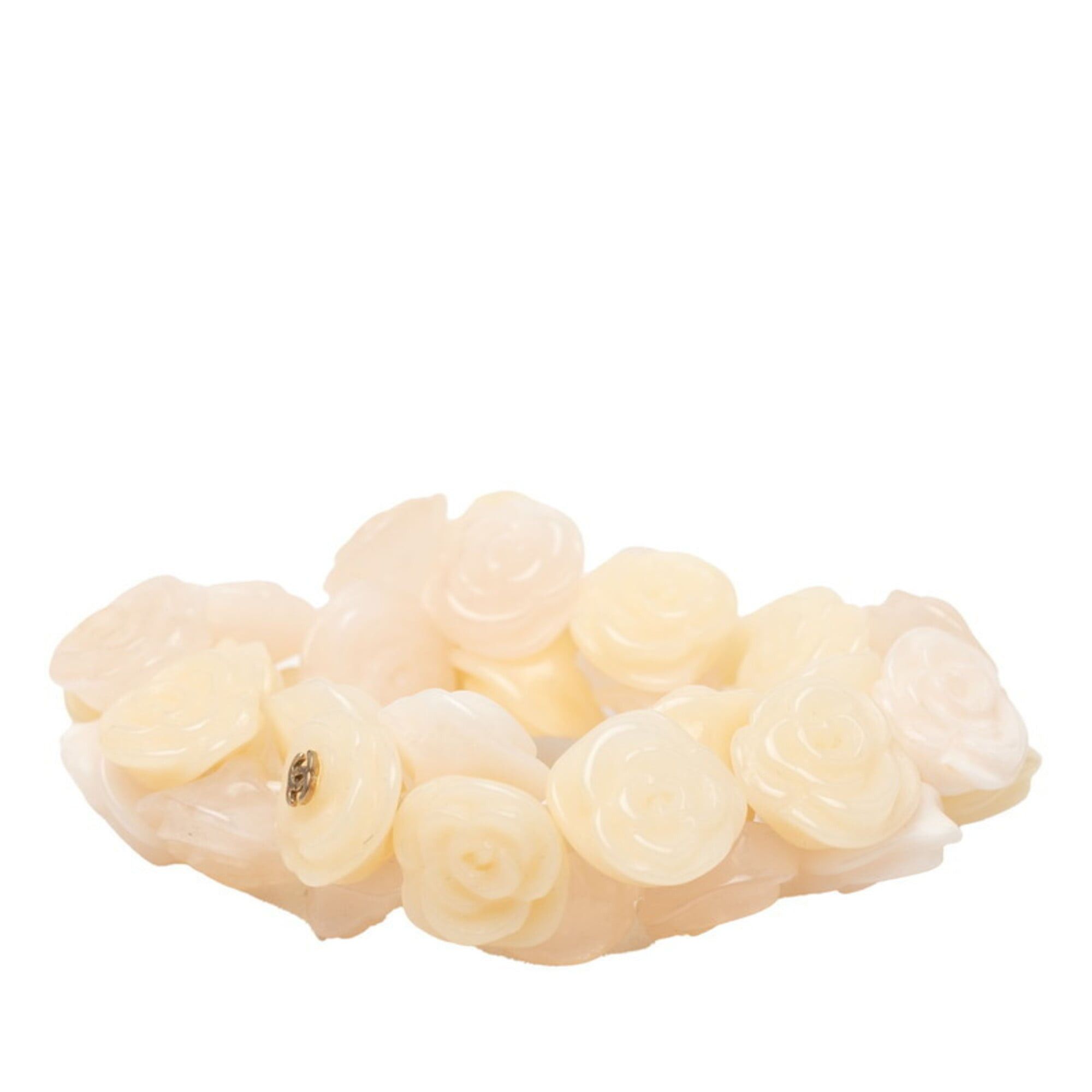 Chanel Chanel Coco Mark Camellia Bracelet, 02P Engraving, Ivory Pink Plastic, Women's CHANEL Size ONE SIZE - 2 Thumbnail