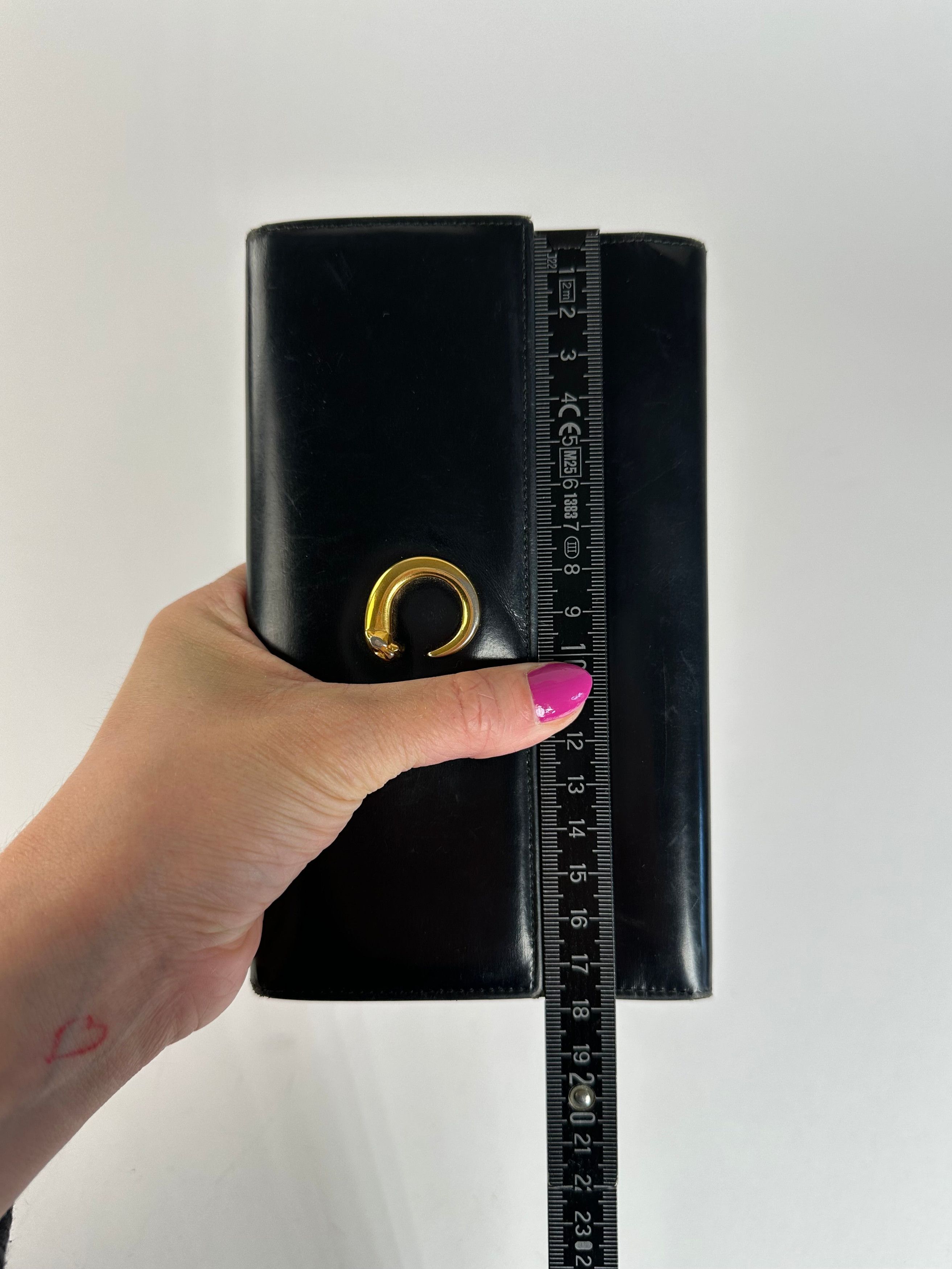 Cartier Vintage Panthère Continental Wallet Black Leather Size ONE SIZE - 11 Thumbnail
