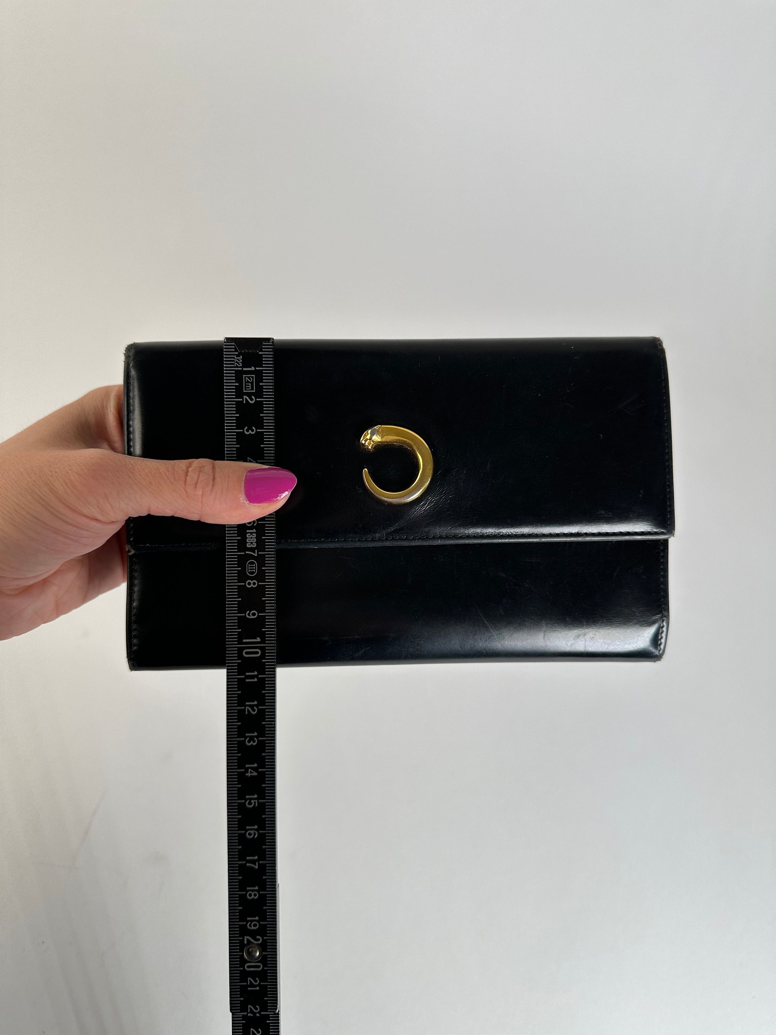 Cartier Vintage Panthère Continental Wallet Black Leather Size ONE SIZE - 12 Thumbnail