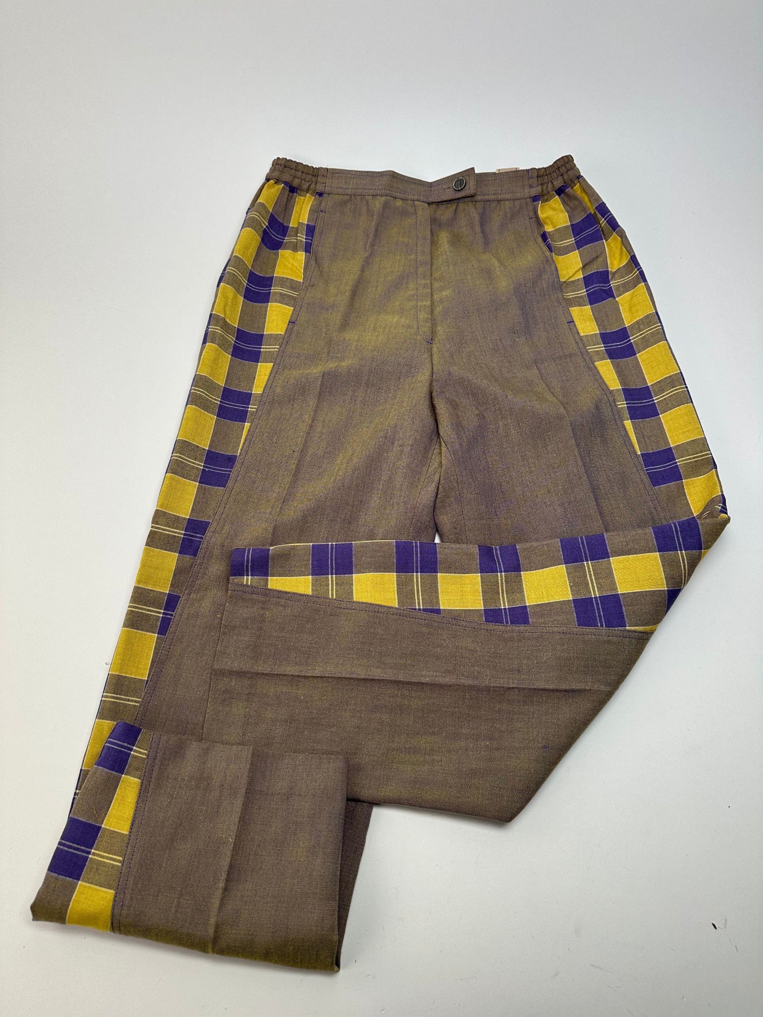 Dior Vintage Tartan Panel Trousers Cotton Multicolour M Size 30" / US 8 / IT 44 - 14 Thumbnail