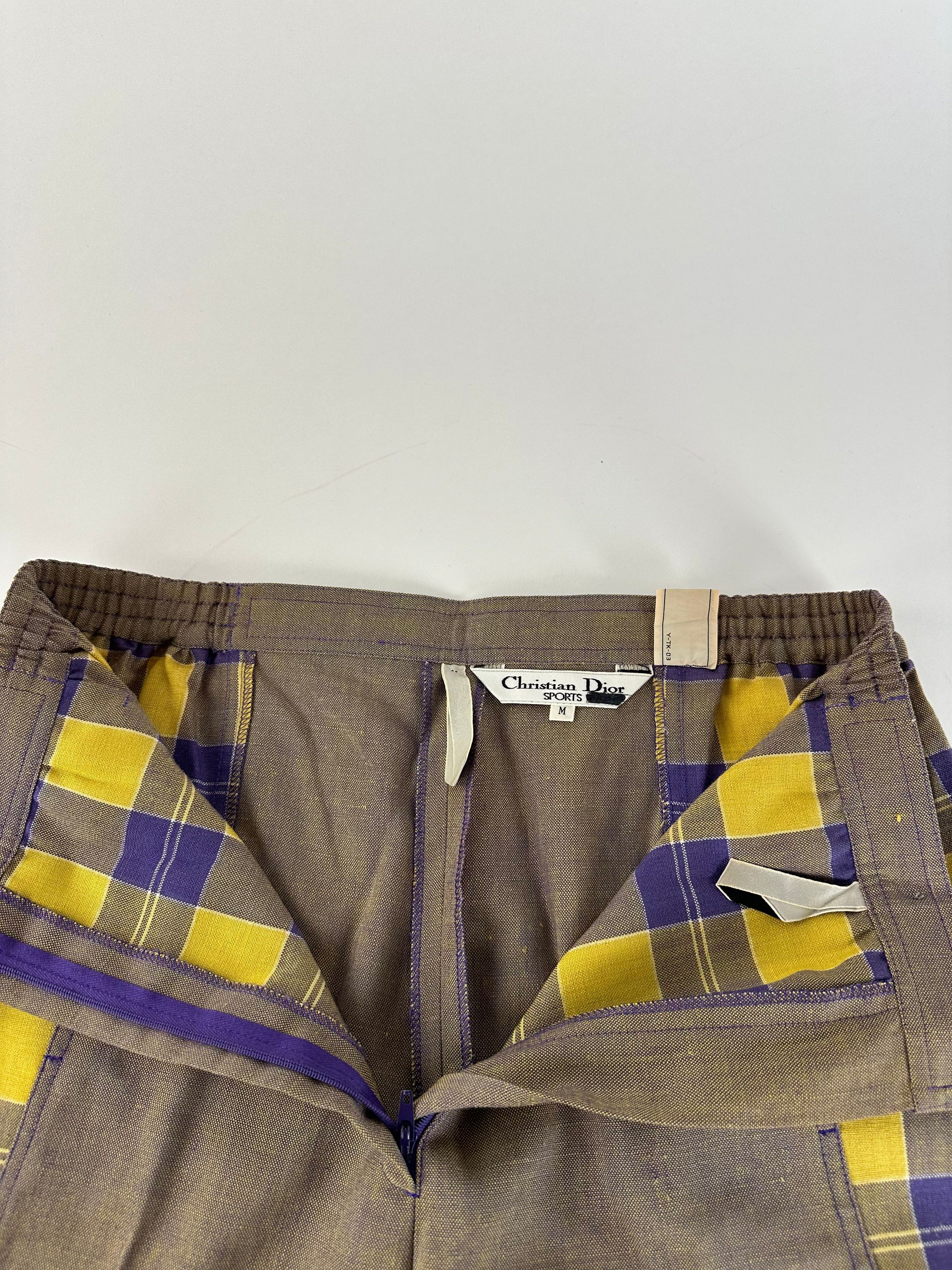 Dior Vintage Tartan Panel Trousers Cotton Multicolour M Size 30" / US 8 / IT 44 - 11 Thumbnail