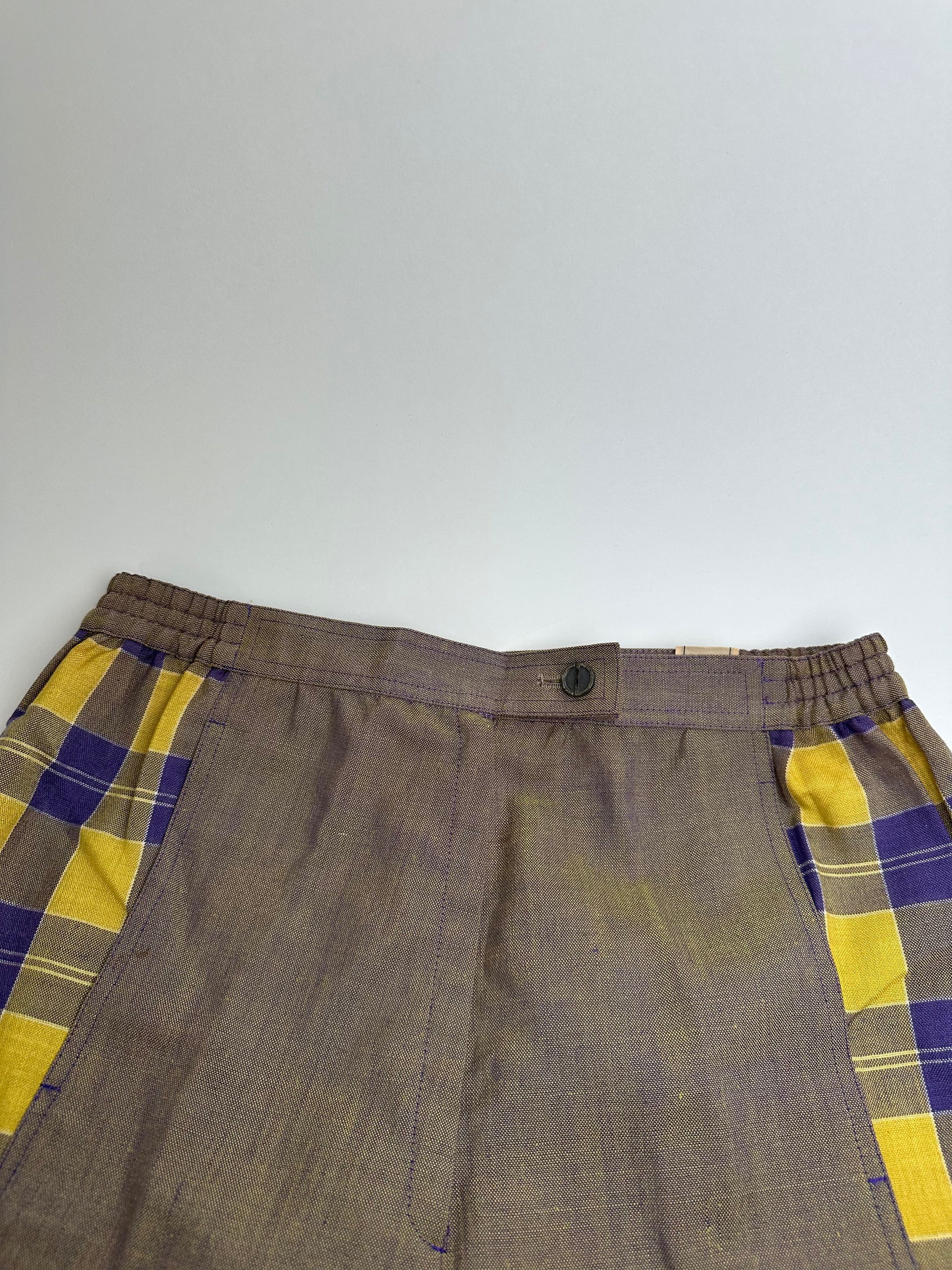 Dior Vintage Tartan Panel Trousers Cotton Multicolour M Size 30" / US 8 / IT 44 - 4 Thumbnail