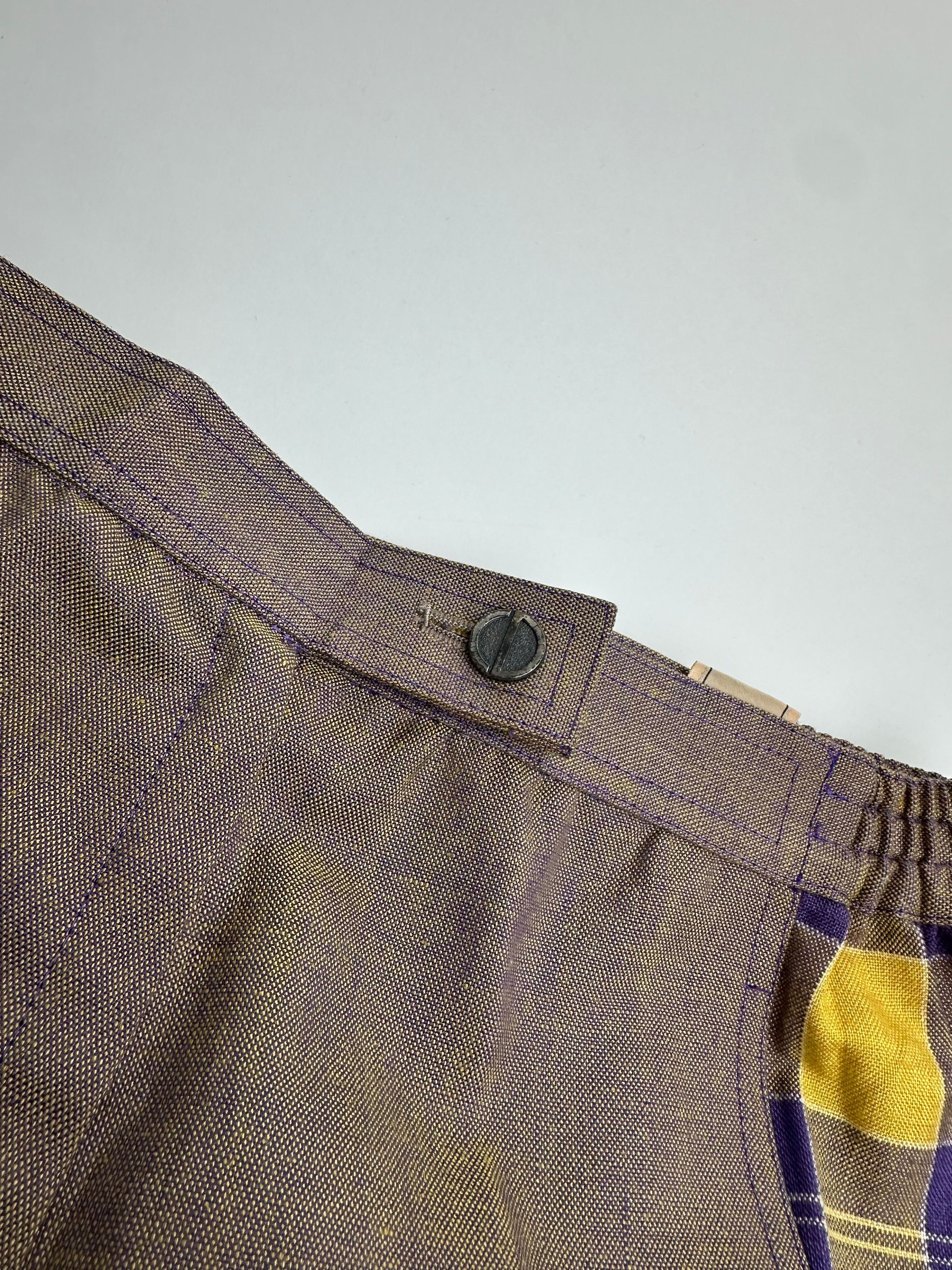 Dior Vintage Tartan Panel Trousers Cotton Multicolour M Size 30" / US 8 / IT 44 - 5 Thumbnail