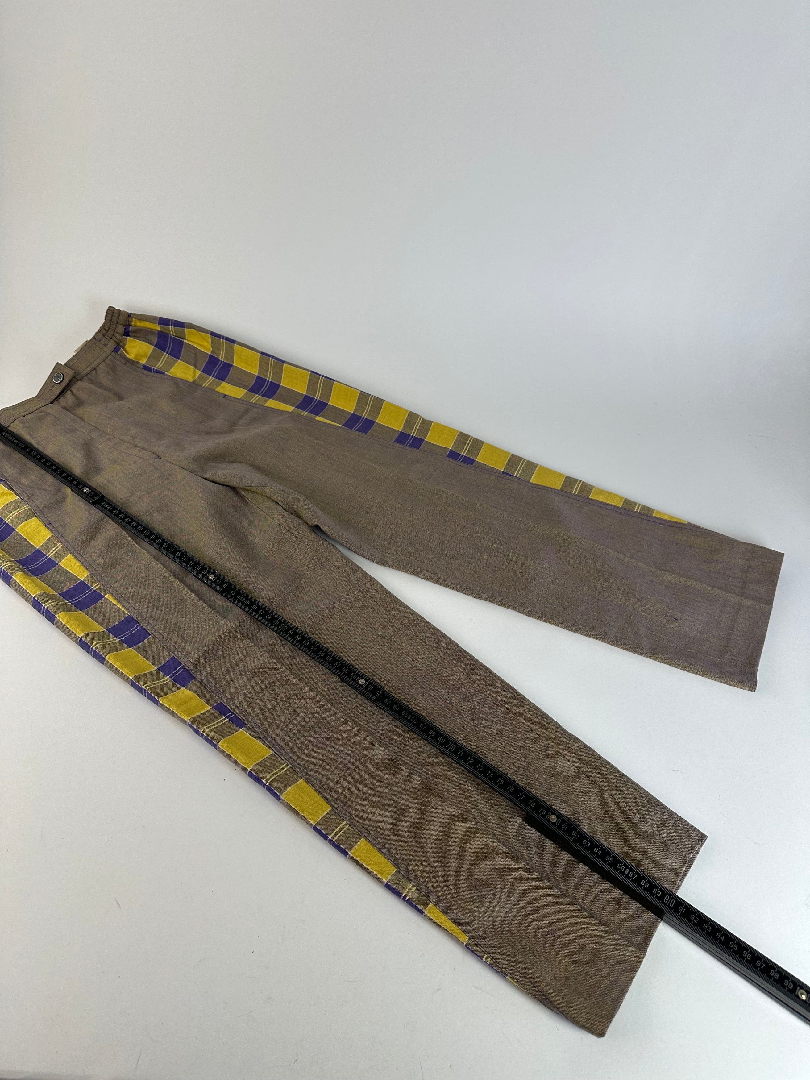 Dior Vintage Tartan Panel Trousers Cotton Multicolour M Size 30" / US 8 / IT 44 - 8 Thumbnail