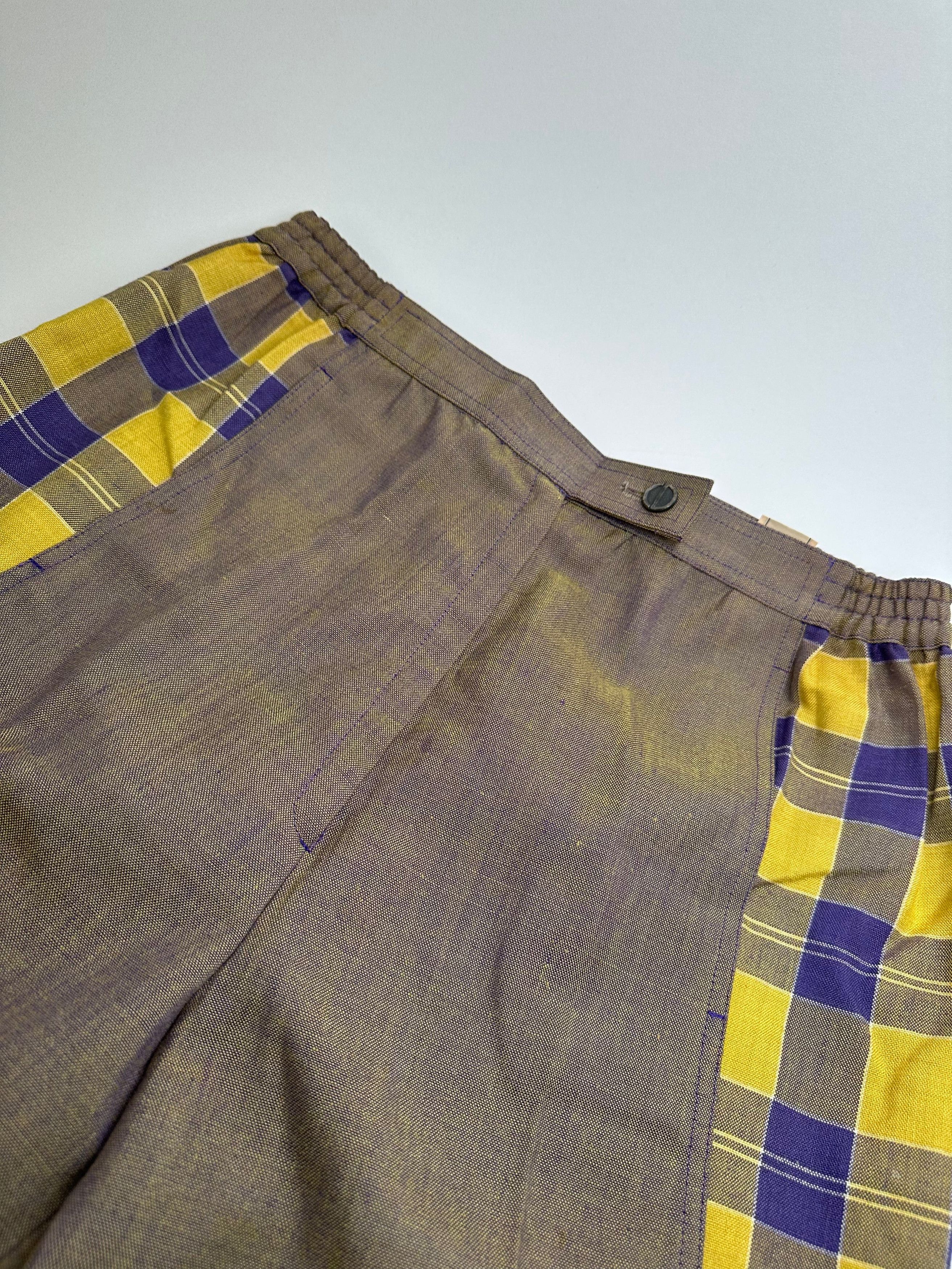 Dior Vintage Tartan Panel Trousers Cotton Multicolour M Size 30" / US 8 / IT 44 - 3 Thumbnail