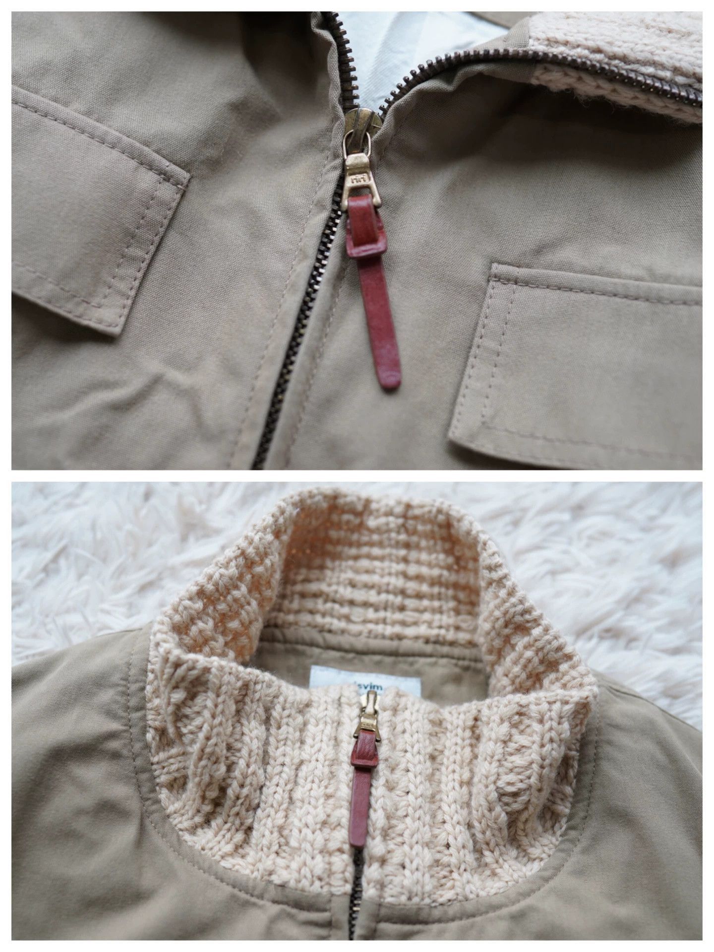 Visvim Beige Bomber Jacket with Knit Collar and Cuffs Size US M / EU 48-50 / 2 - 4 Thumbnail