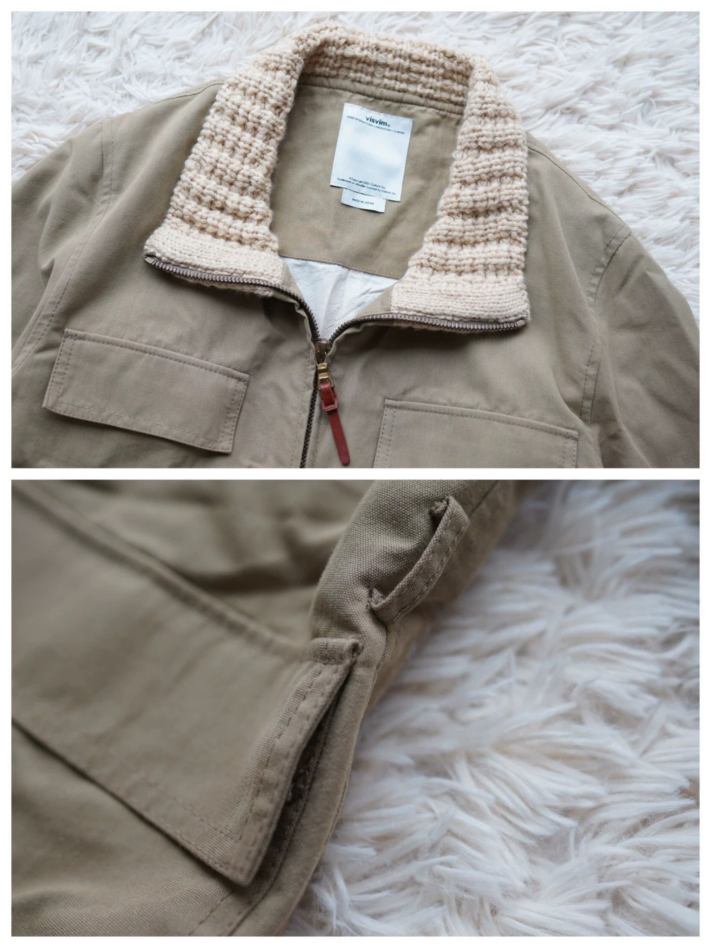 Visvim Beige Bomber Jacket with Knit Collar and Cuffs Size US M / EU 48-50 / 2 - 3 Thumbnail