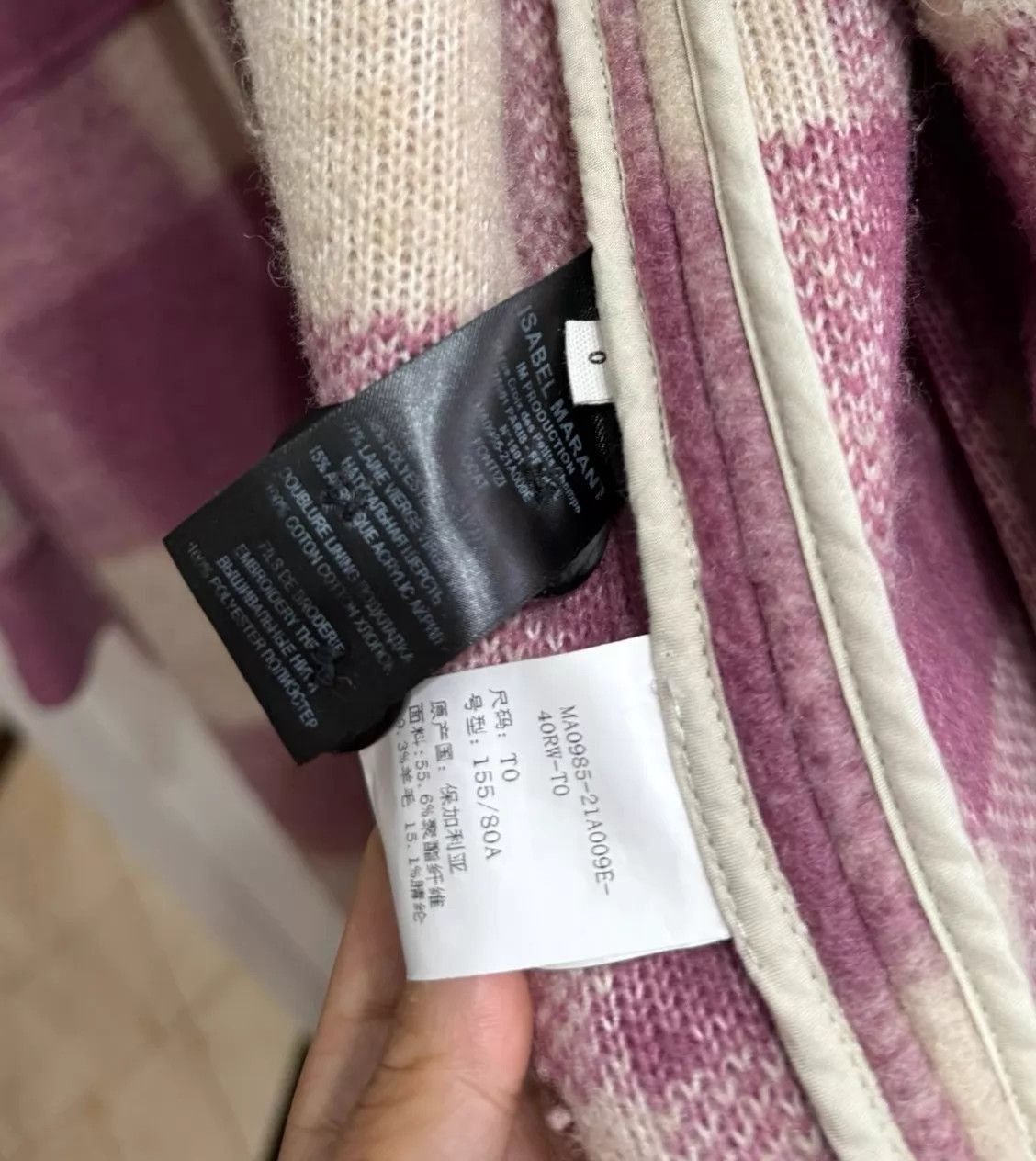 Isabel Marant Etoile Pink Checkered Long Coat Size XS Size US XS / EU 42 / 0 - 4 Thumbnail