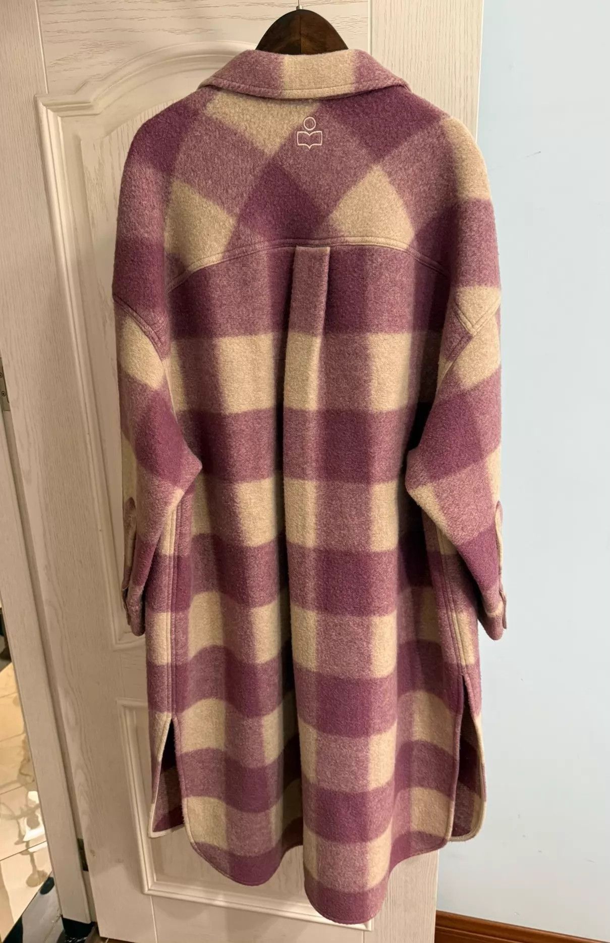 Isabel Marant Etoile Pink Checkered Long Coat Size XS Size US XS / EU 42 / 0 - 5 Thumbnail