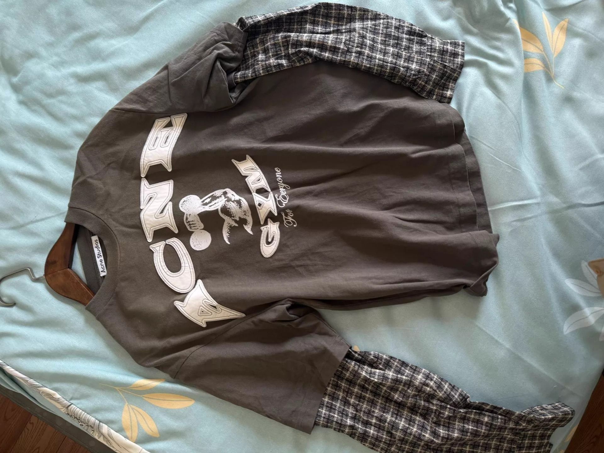 Acne Studios Layered Sleeve Graphic Print Long Sleeve Top Size US XXS / EU 40 - 4 Thumbnail