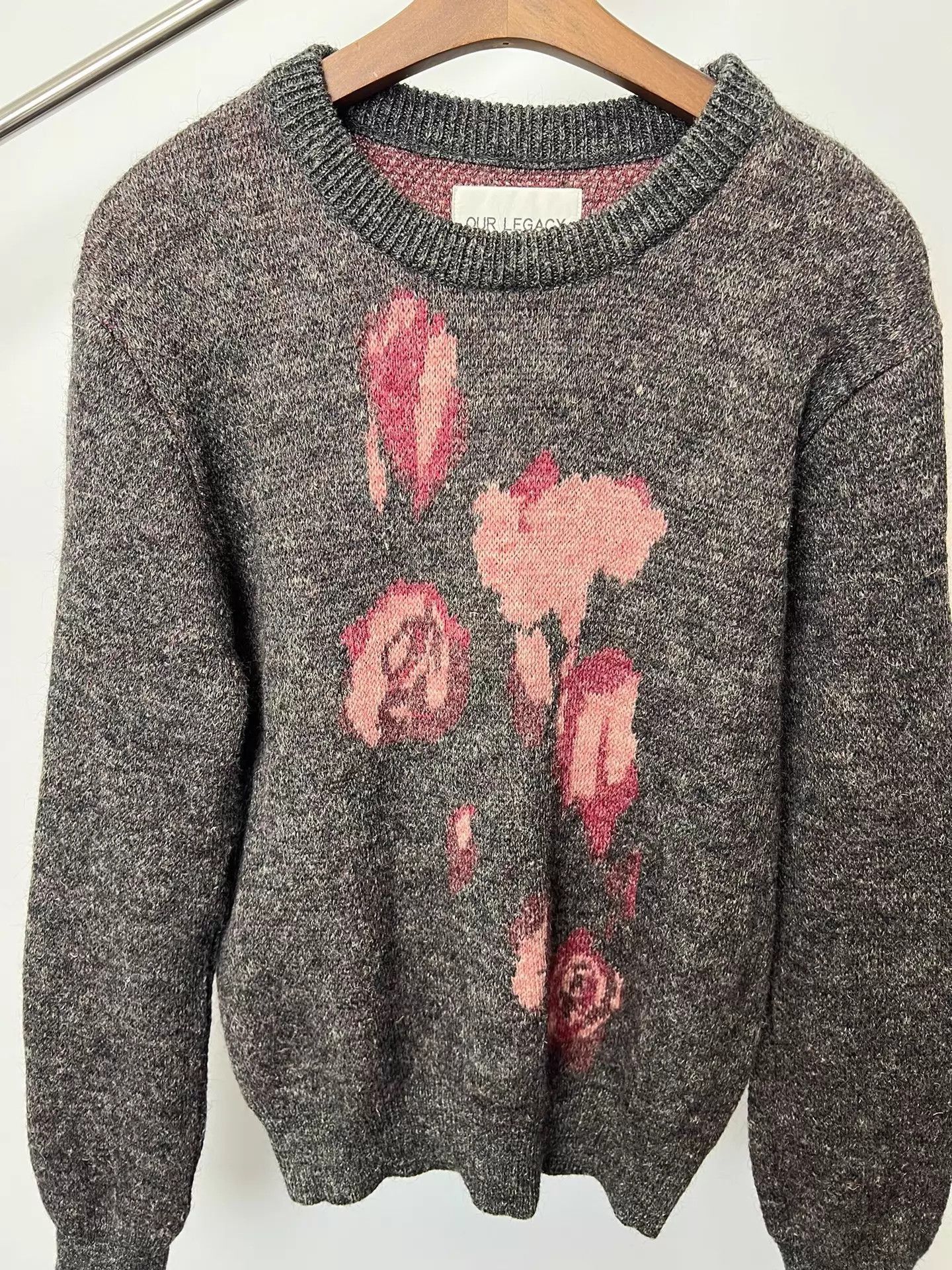 Our Legacy Brown Floral Pattern Knit Sweater Size S Size US S / EU 44-46 / 1 - 4 Thumbnail