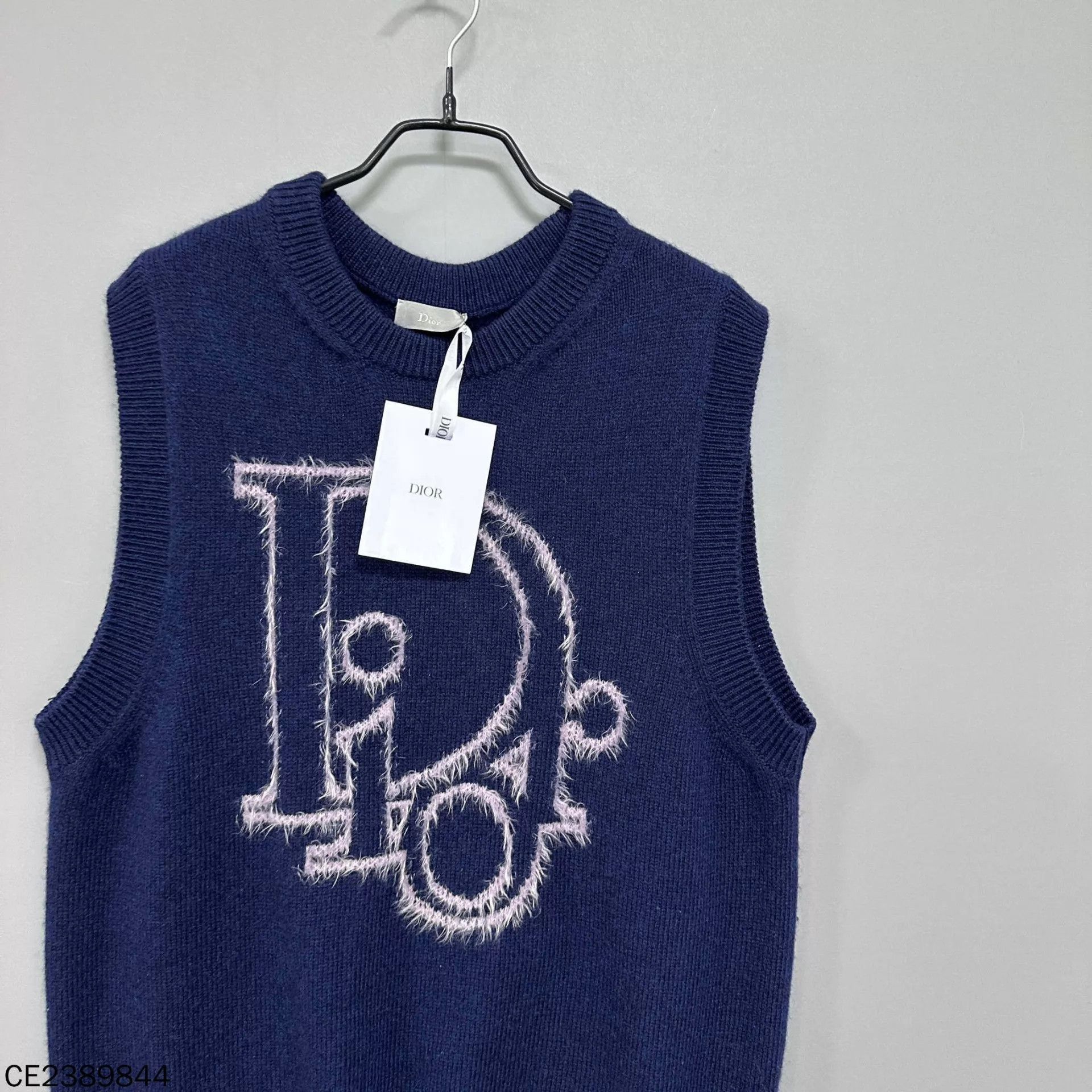 Dior Blue Sleeveless Knit Vest with Graphic Design Size US M / EU 48-50 / 2 - 2 Thumbnail