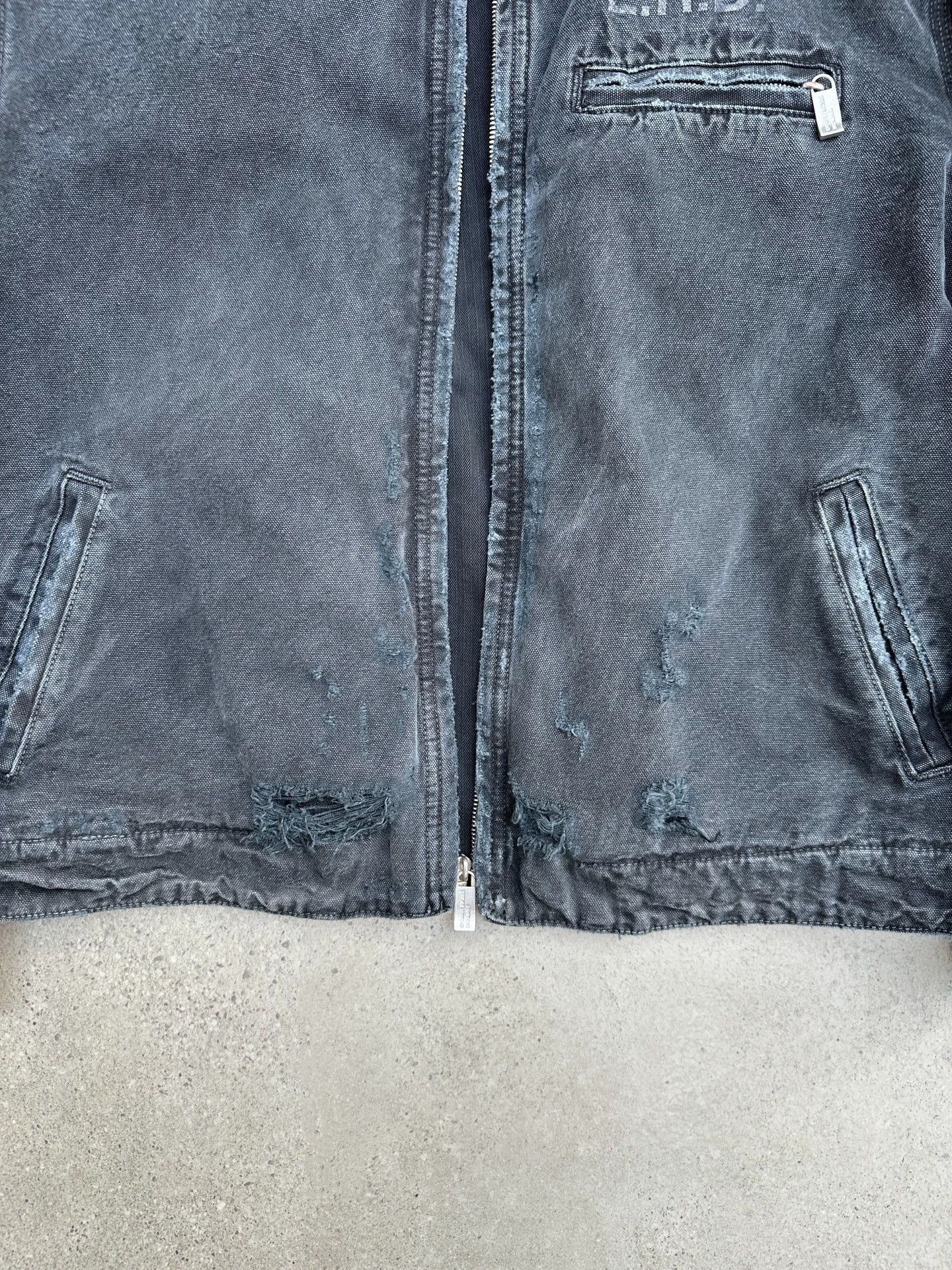 Enfants Riches Deprimes Black Distressed Denim Jacket with Zip Closure Size US L / EU 52-54 / 3 - 4 Thumbnail