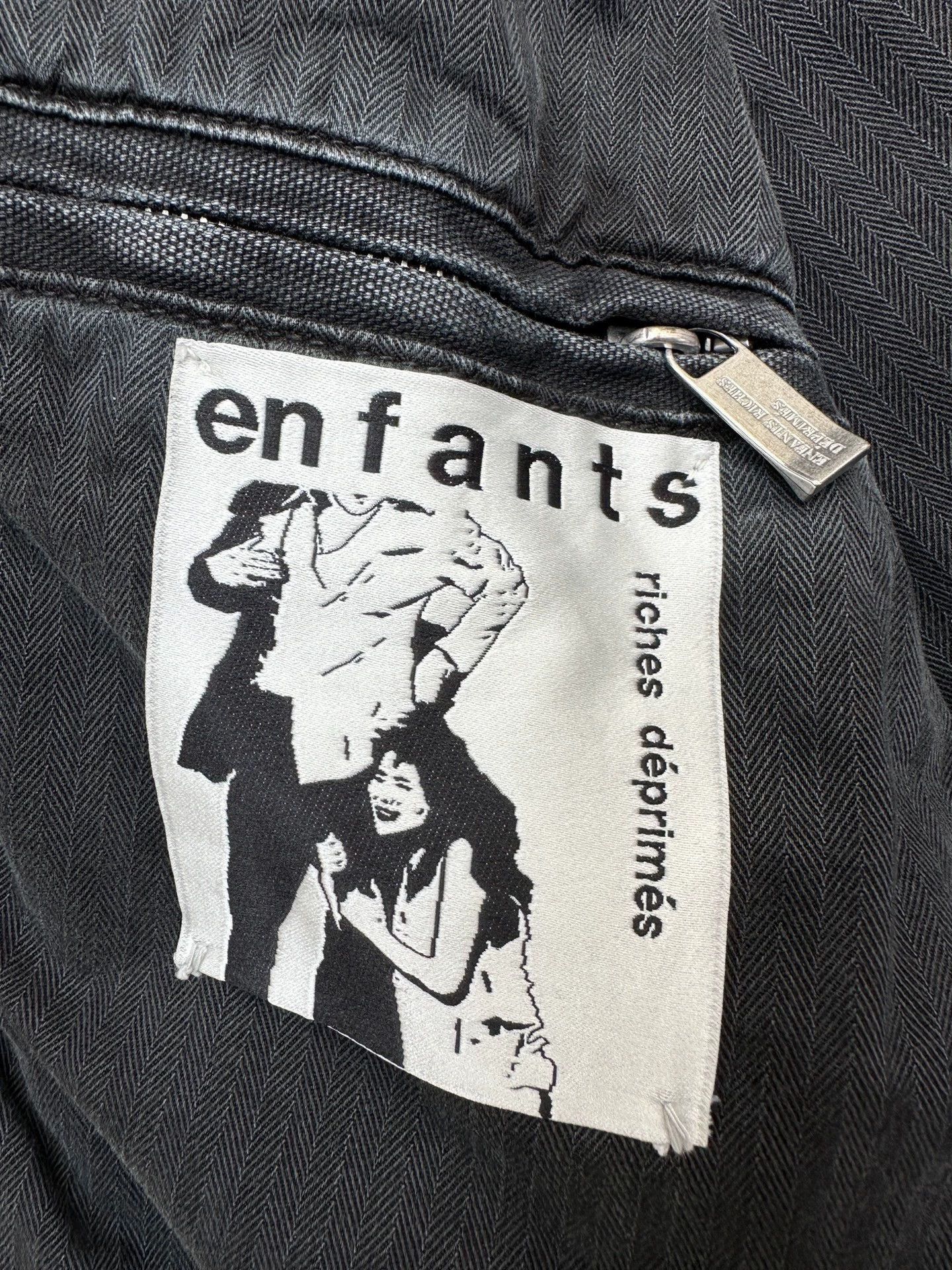 Enfants Riches Deprimes Black Distressed Denim Jacket with Zip Closure Size US L / EU 52-54 / 3 - 8 Thumbnail