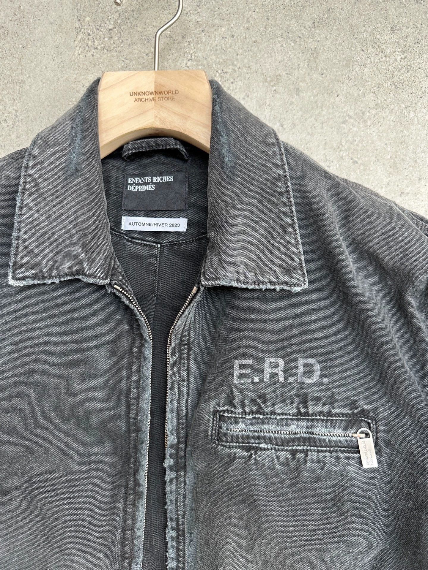 Enfants Riches Deprimes Black Distressed Denim Jacket with Zip Closure Size US L / EU 52-54 / 3 - 3 Thumbnail